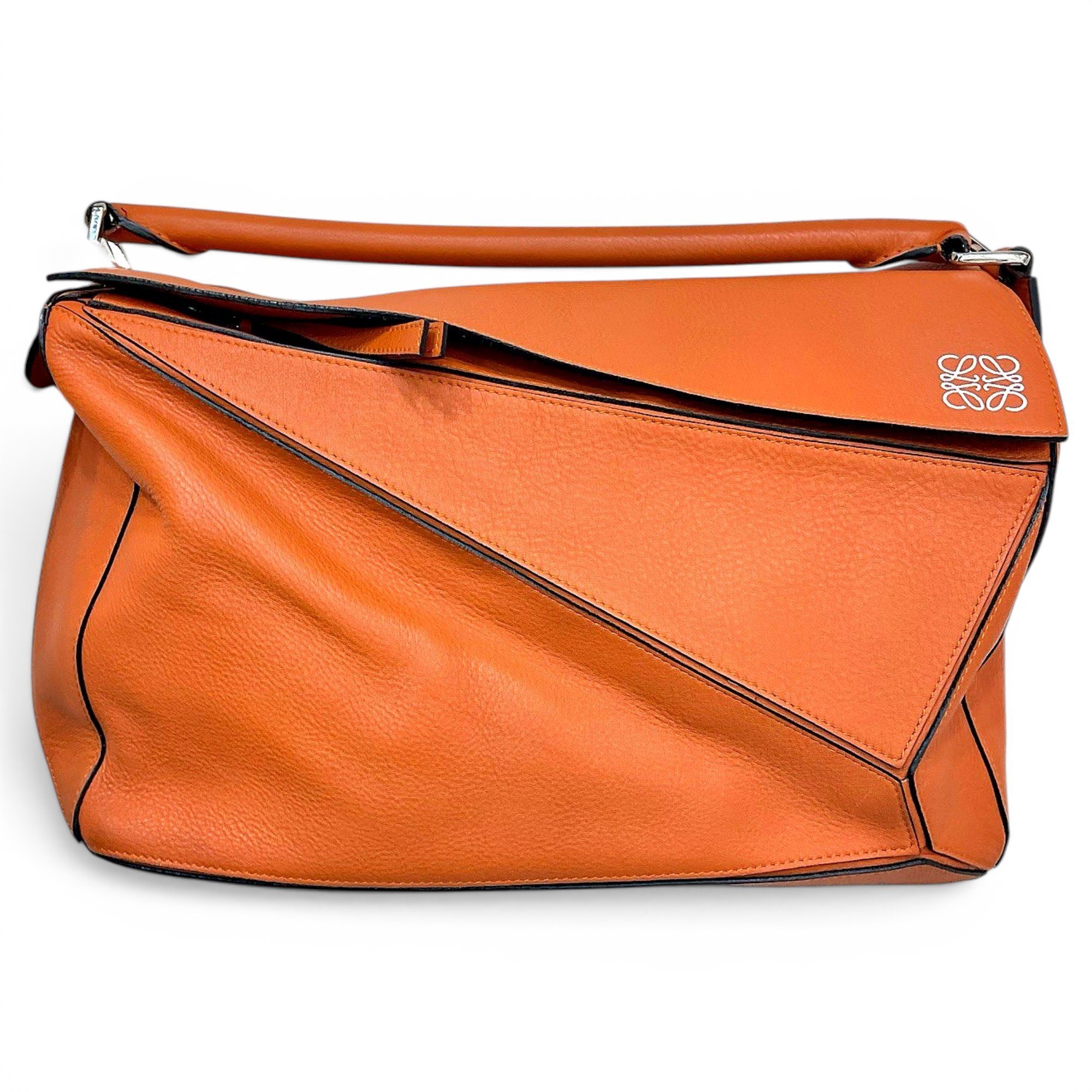 Puzzle leather handbag