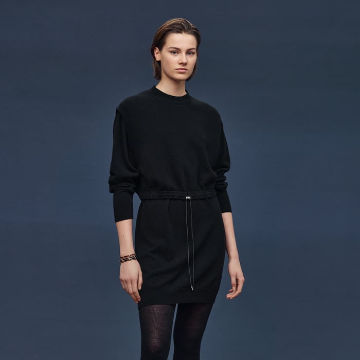 Noir Mid-length Cashmere Dress