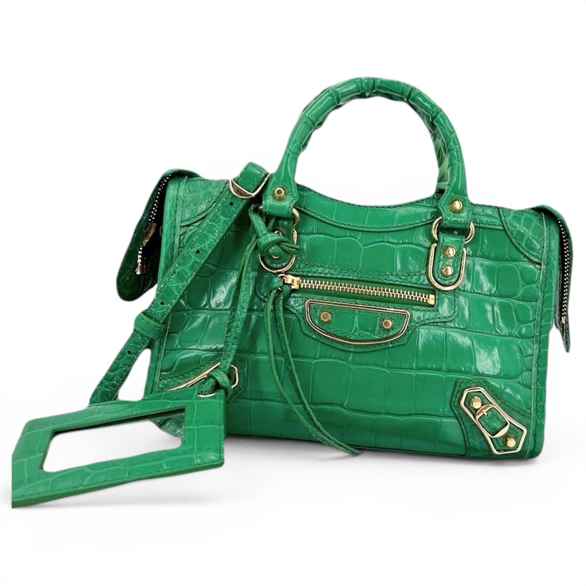 City leather handbag