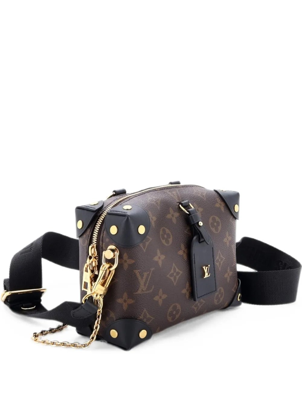 Petite Malle Souple Handbag Monogram Canvas with Leather shoulder bag