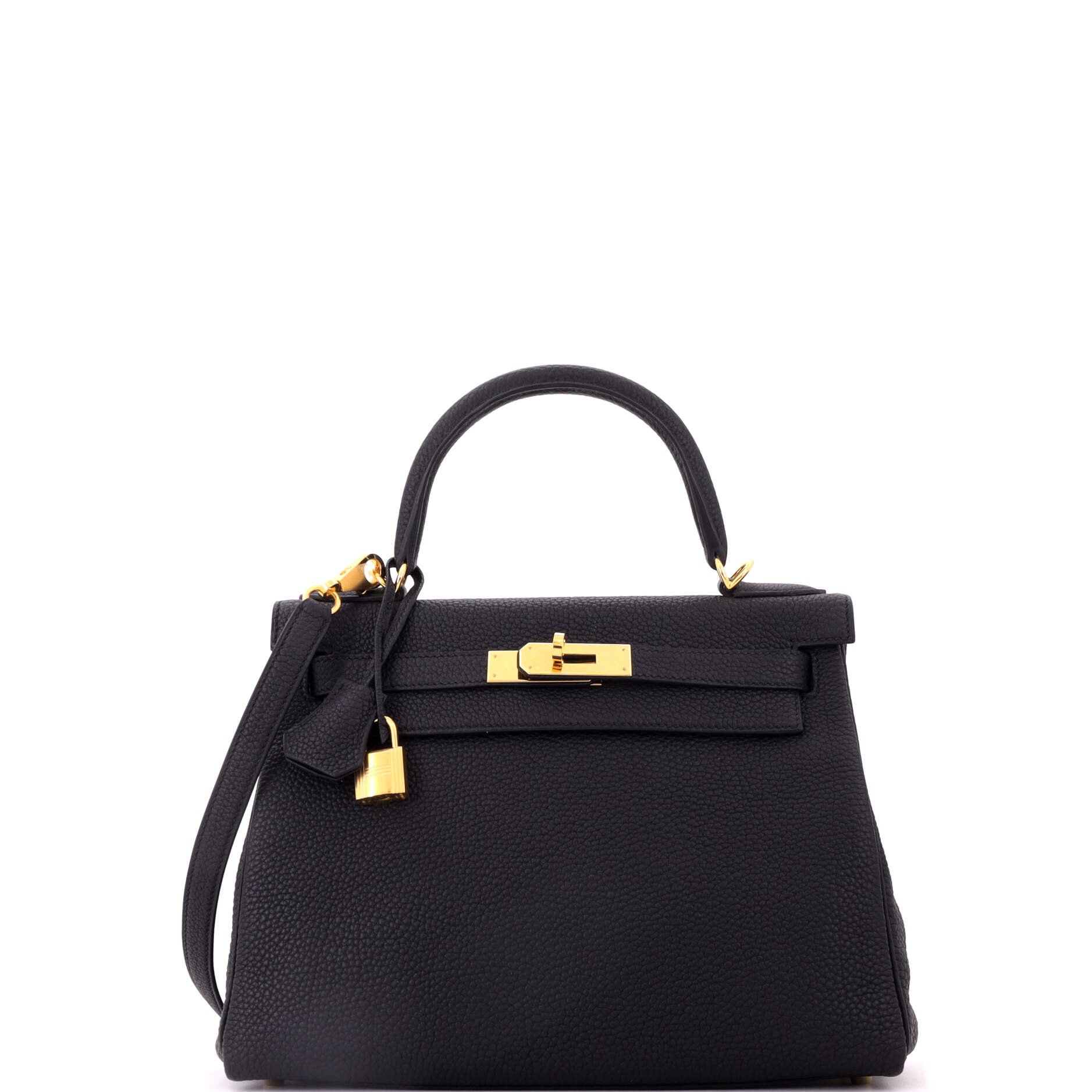 Kelly Handbag Noir Togo with Gold Hardware 28