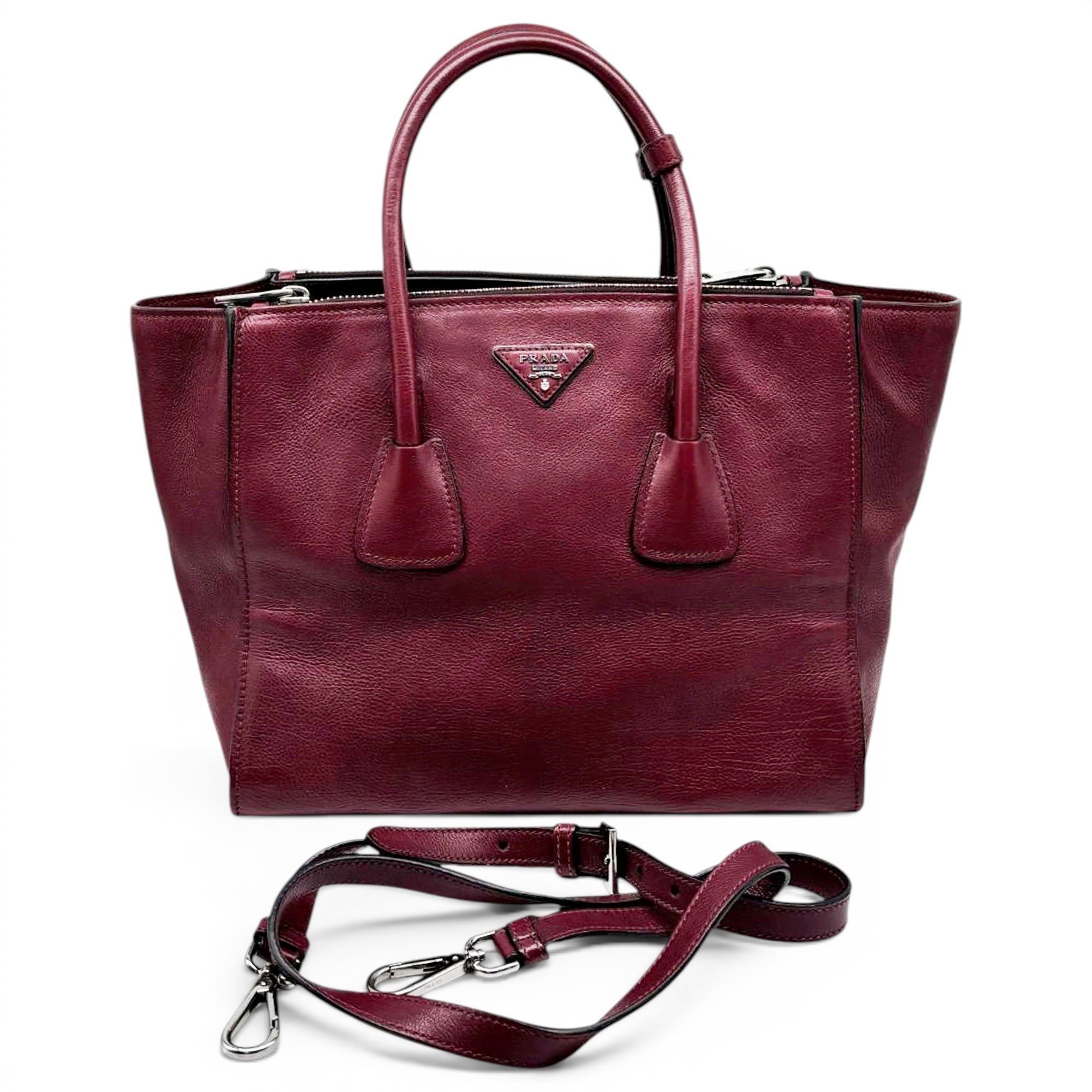 Triangle leather satchel