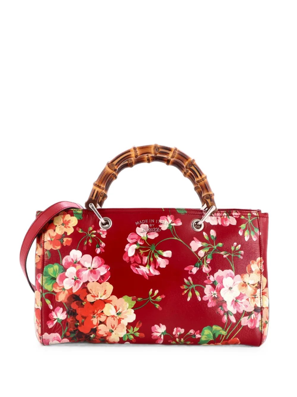 Bamboo Shopper Blooms Print Leather Medium tote bag