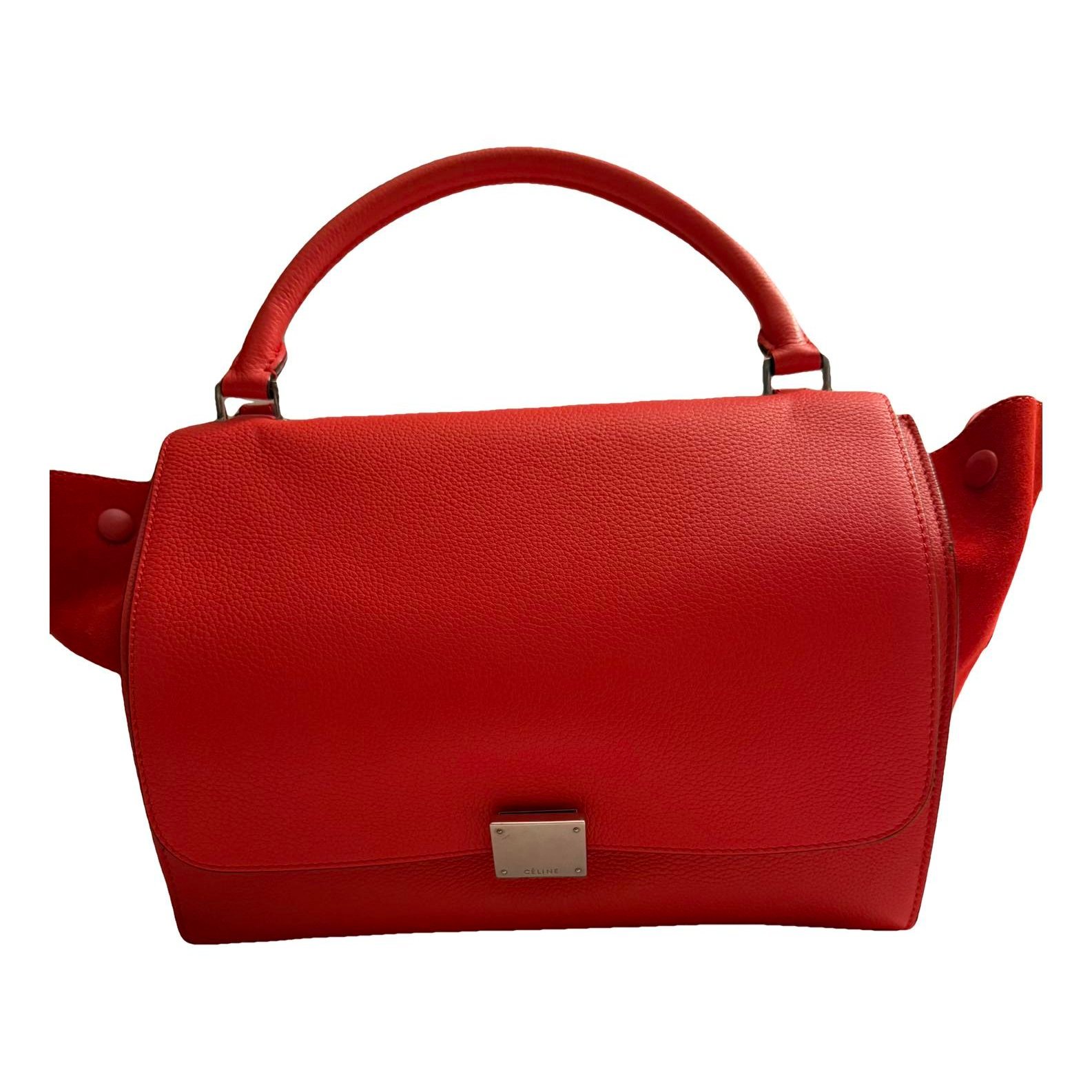 Trapèze leather handbag