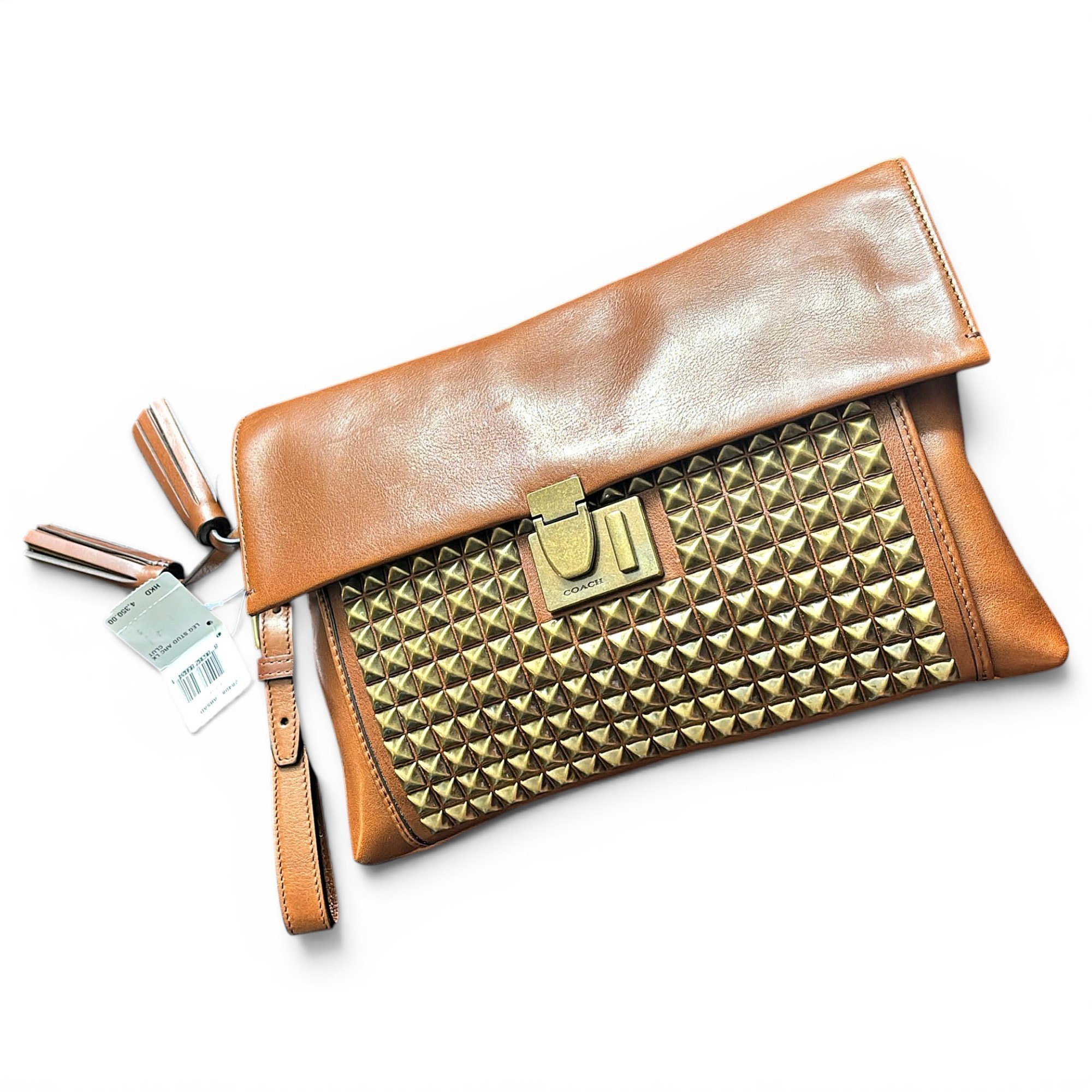 Leather clutch bag