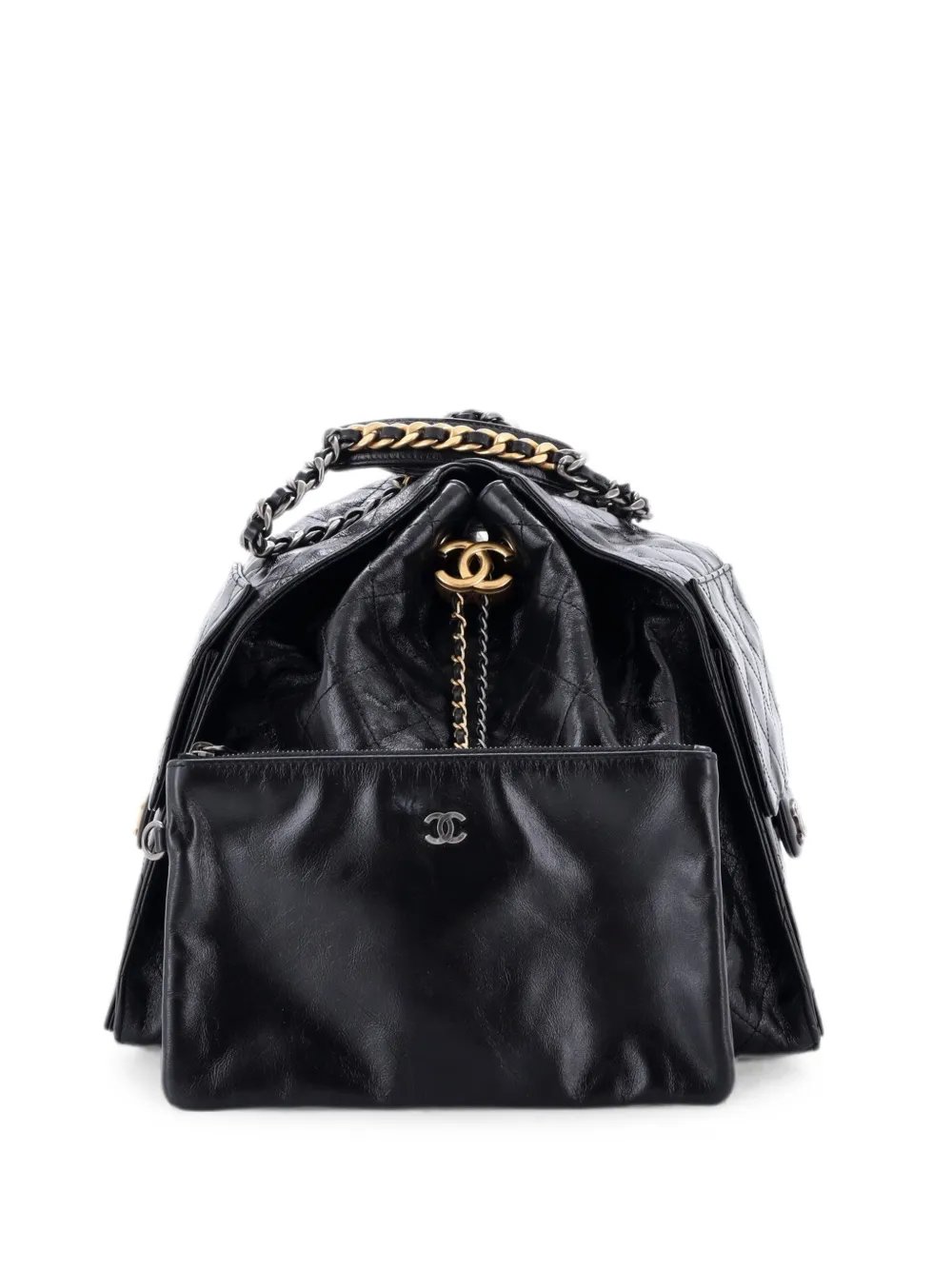25 Quilted Shiny Crumpled Calfskin Medium hobo bag