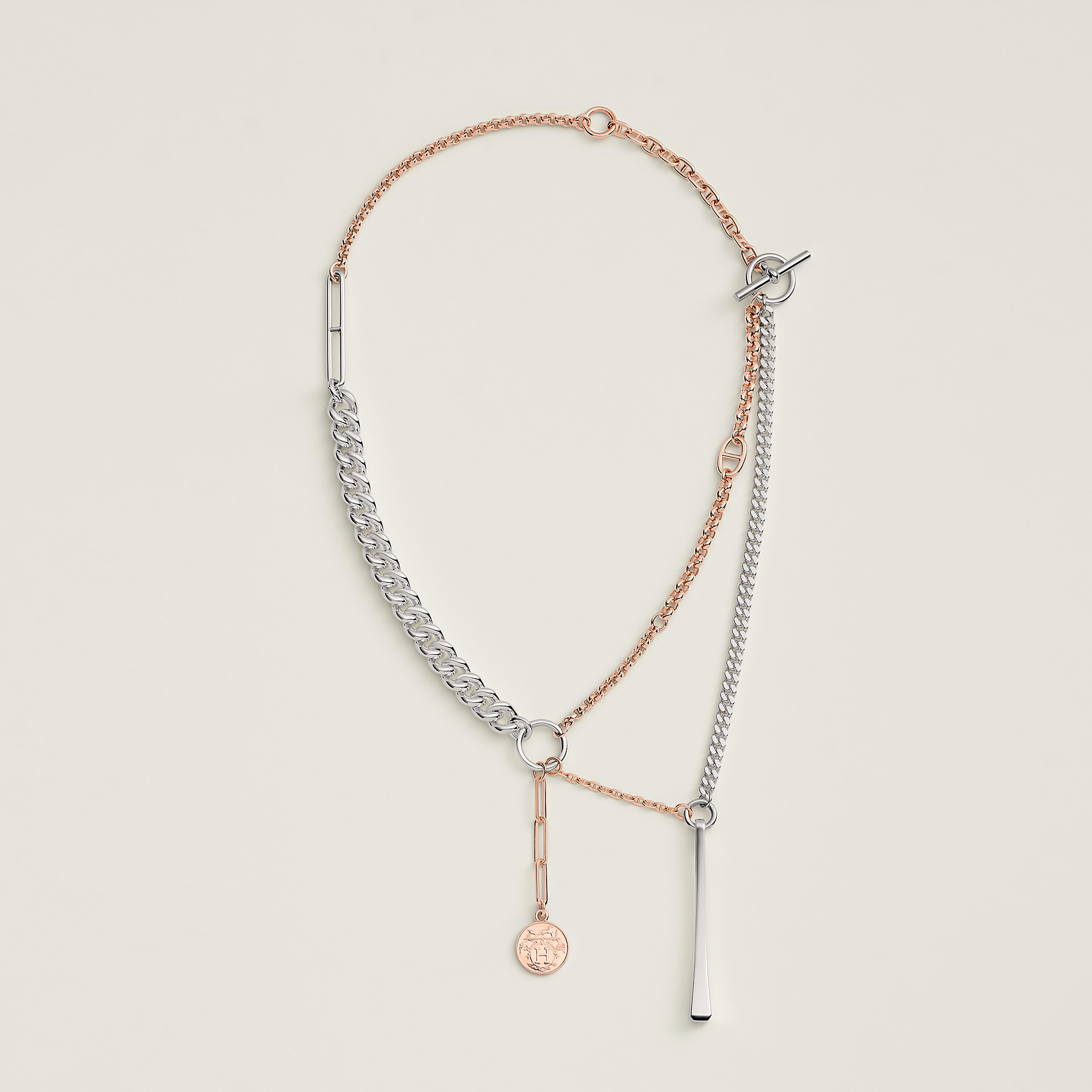 Mix and H necklace, medium model