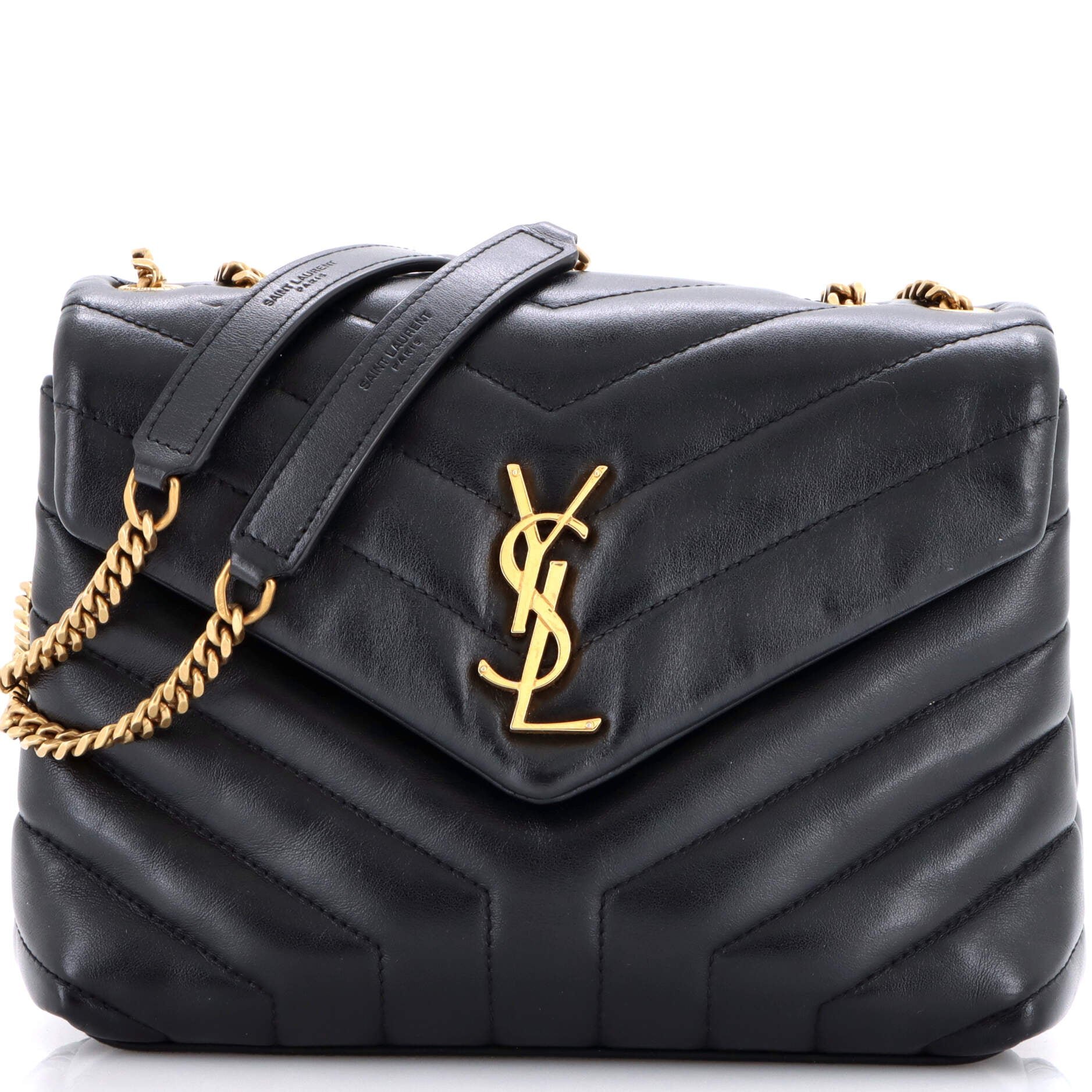 Saint Laurent Loulou Shoulder Bag Matelasse Chevron Leather Small