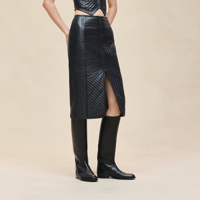 Bleu Noir Quilted Skirt