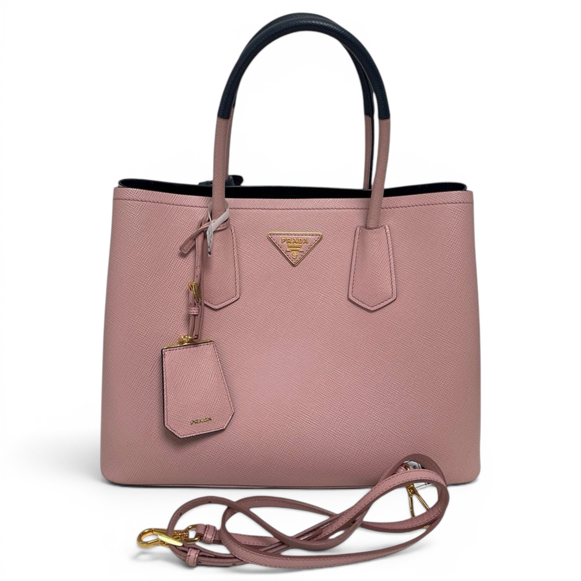 Double leather handbag