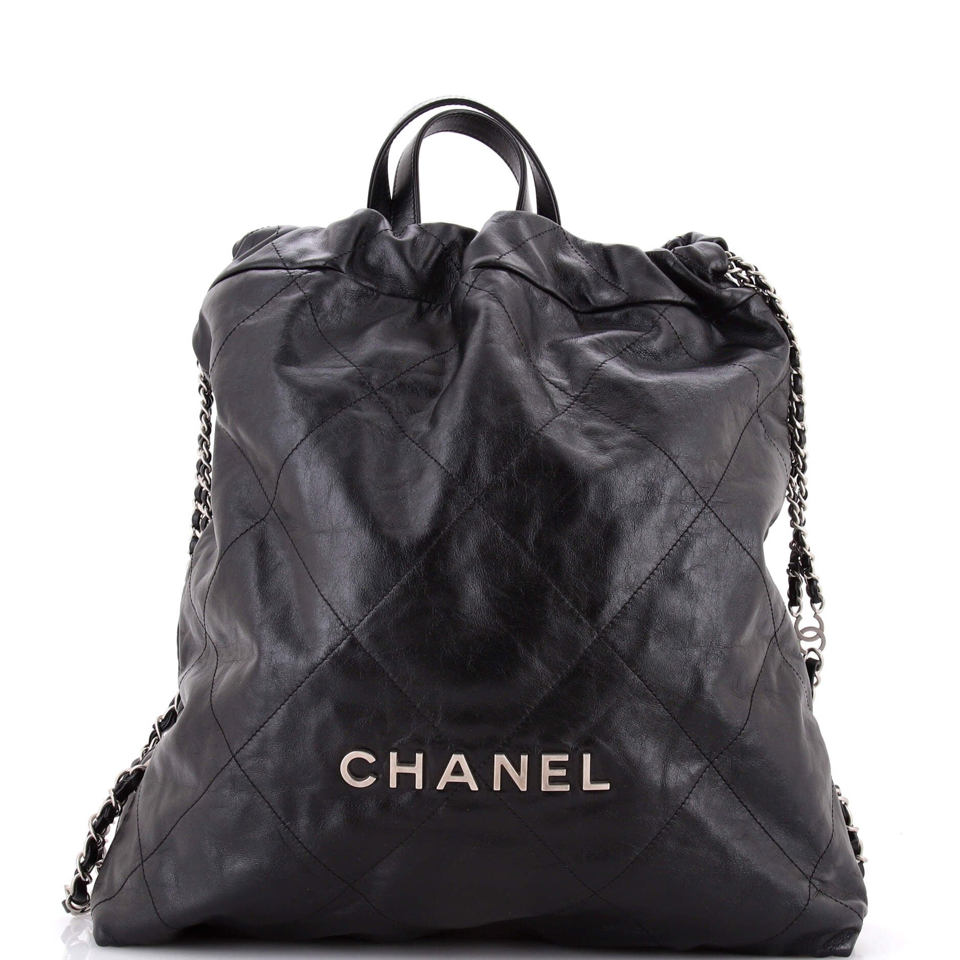 Chanel 22 Chain Backpack Quilted Calfskin Large
