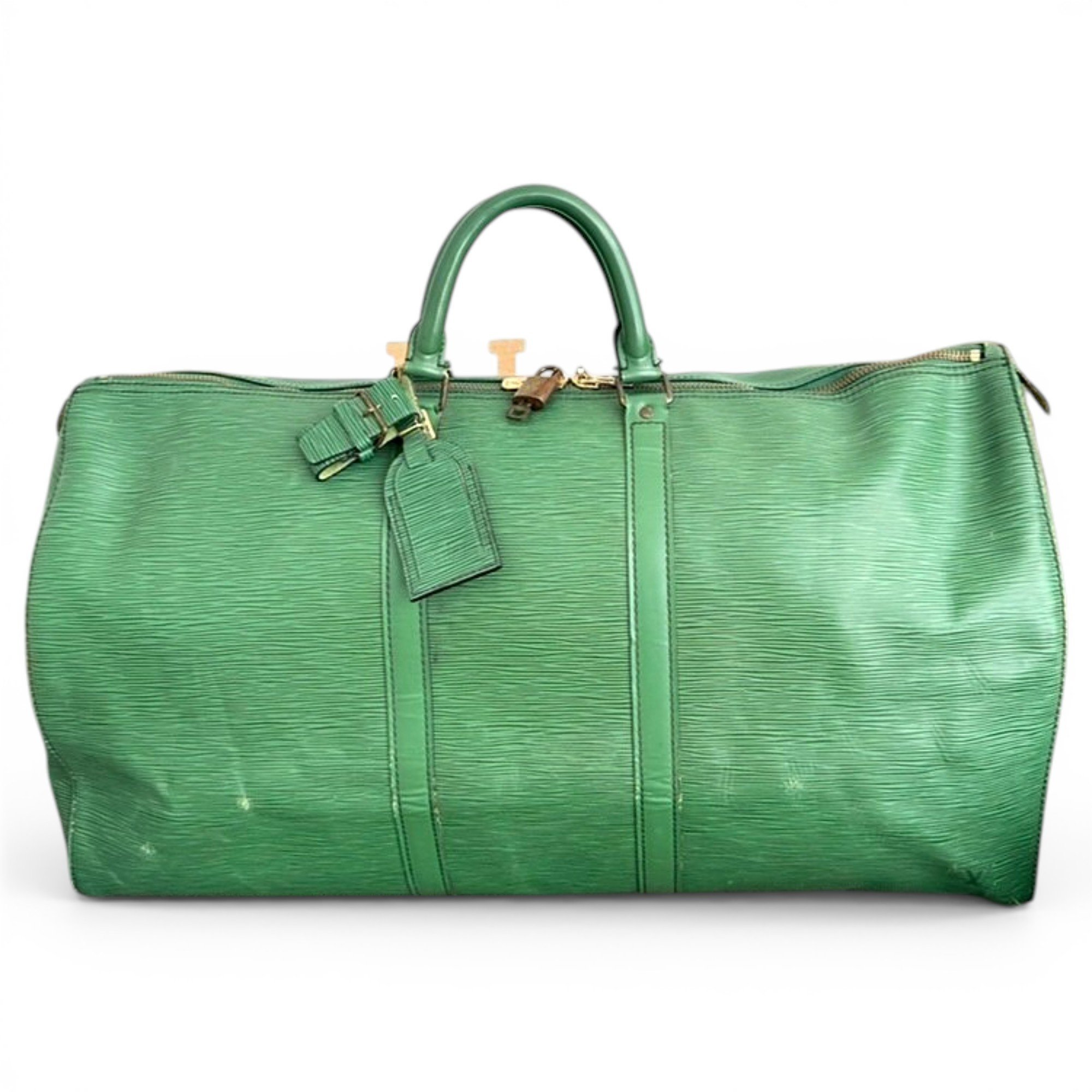 Keepall patent leather travel bag