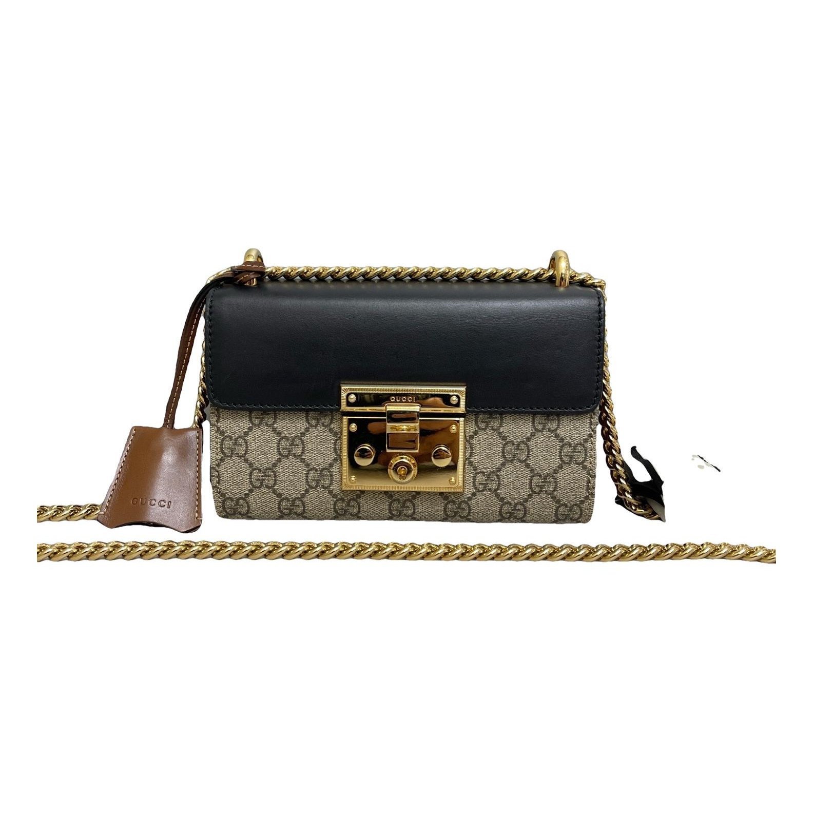 Padlock leather handbag