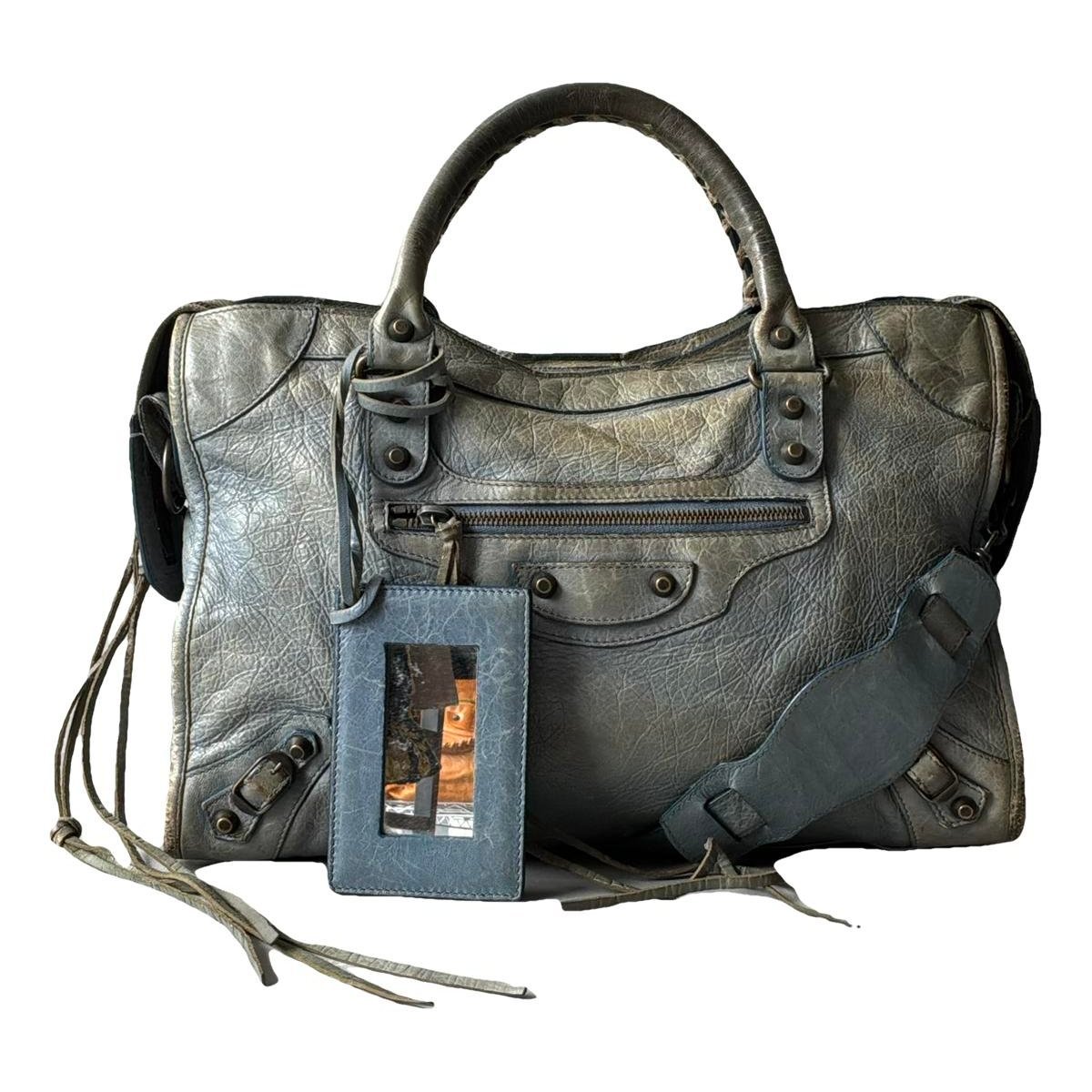 City leather handbag