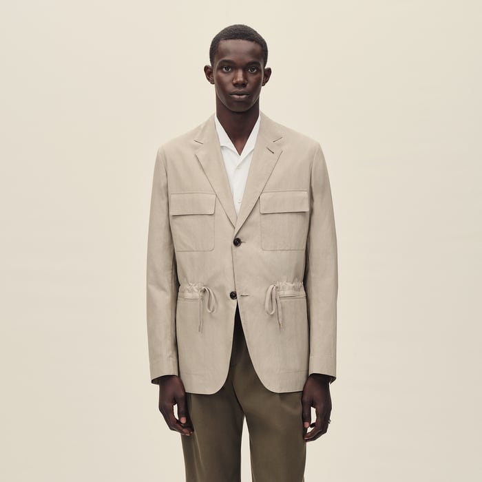 Sable Rive Gauche Drawstring Jacket, Long Model