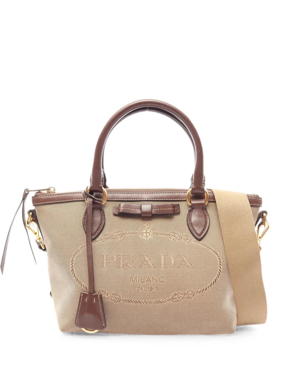2000s logo-embroidery tote bag