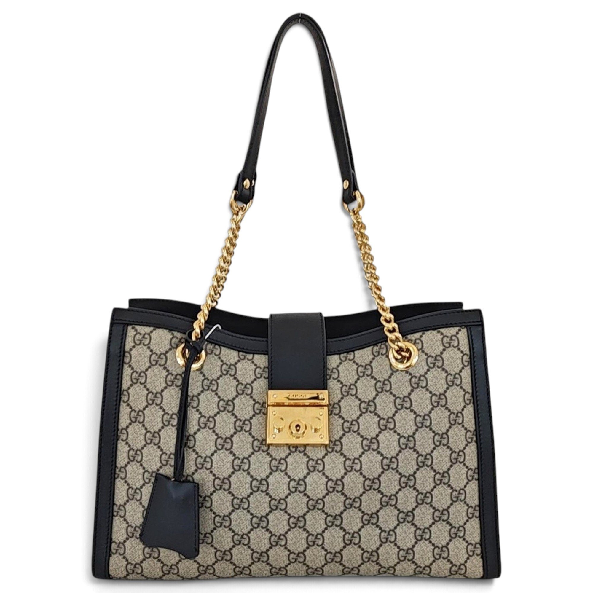 Padlock leather handbag