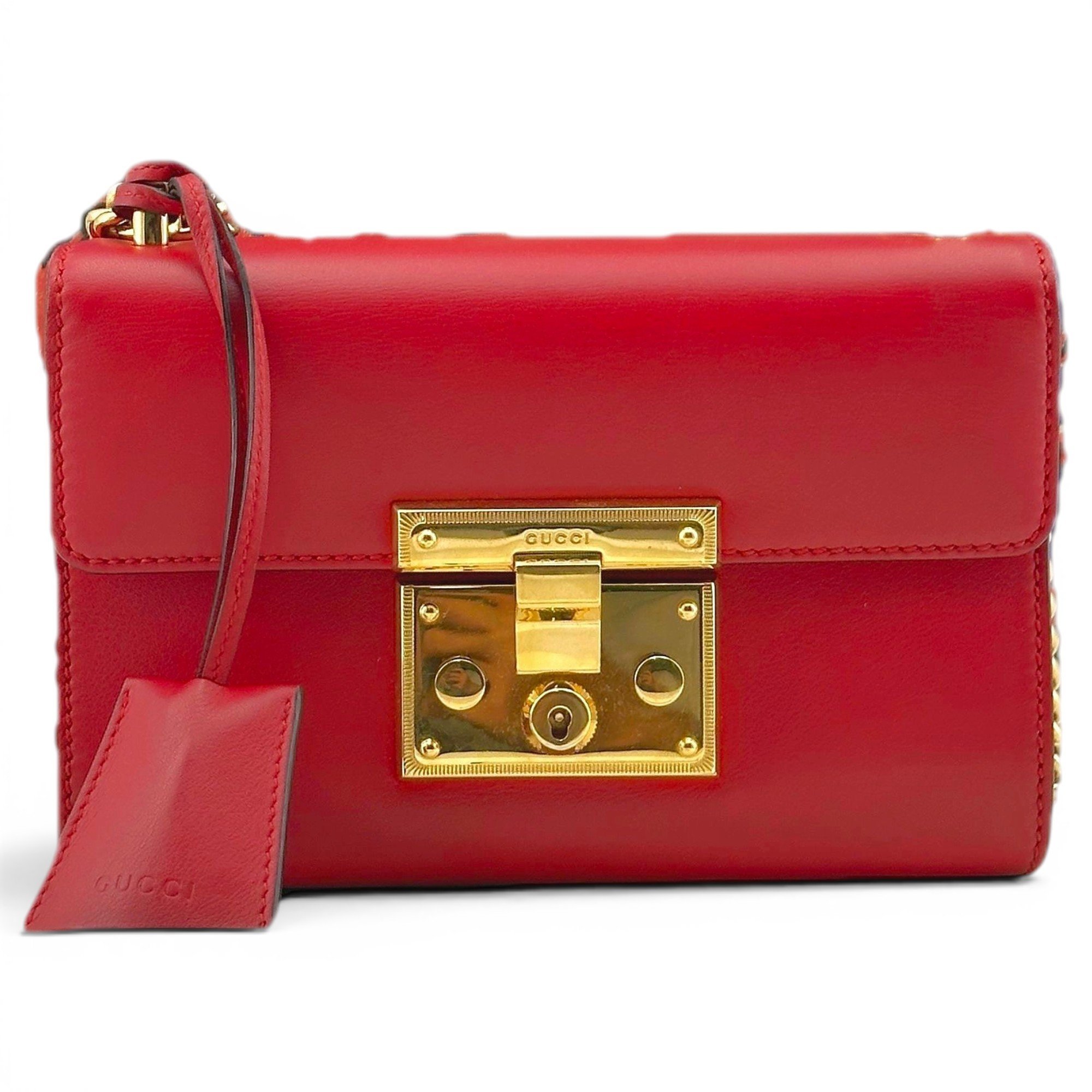 Padlock leather handbag