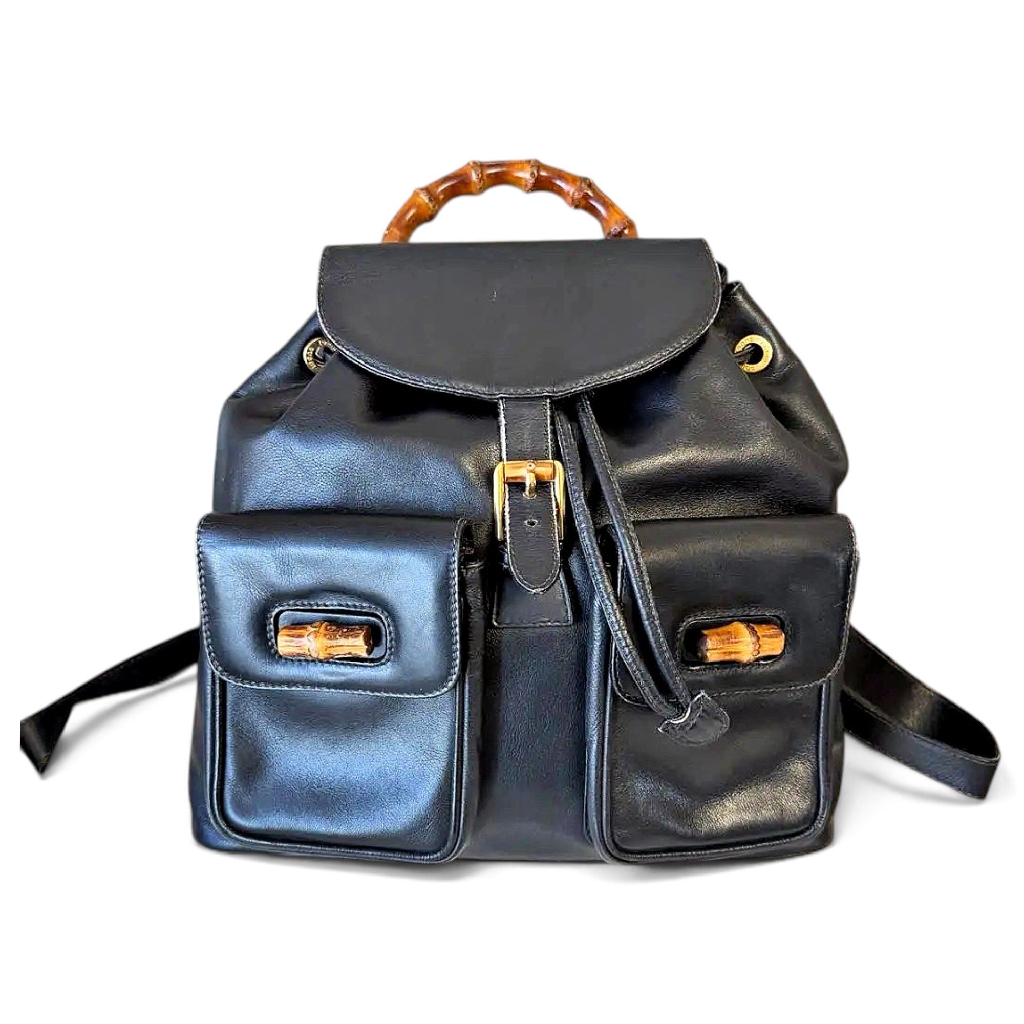 Vintage Bamboo leather backpack