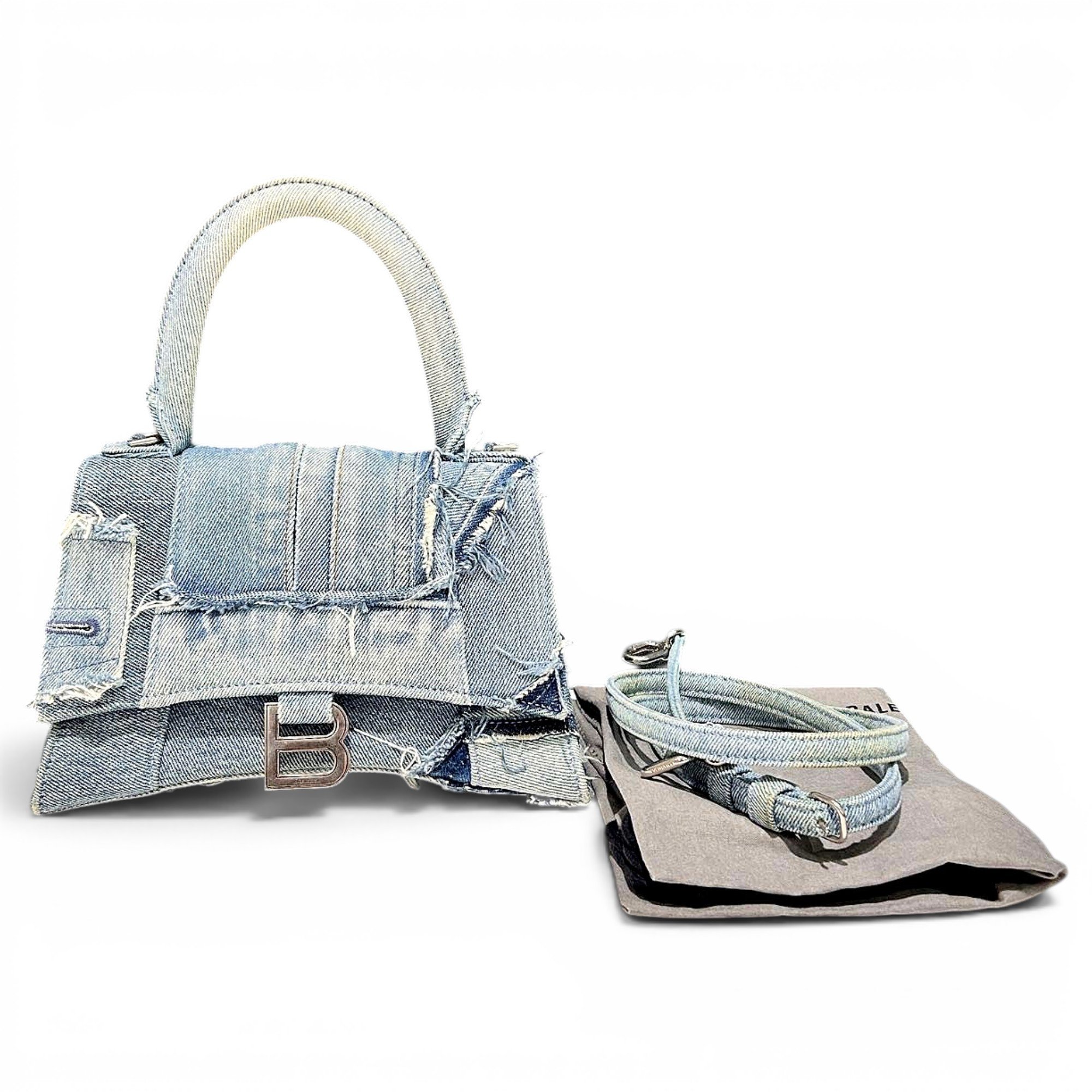 Hourglass cloth crossbody bag