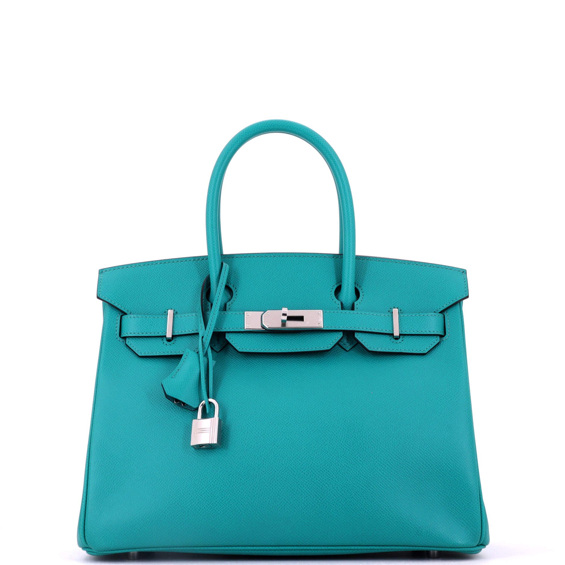 Birkin Handbag Bleu Paon Epsom with Palladium Hardware 30