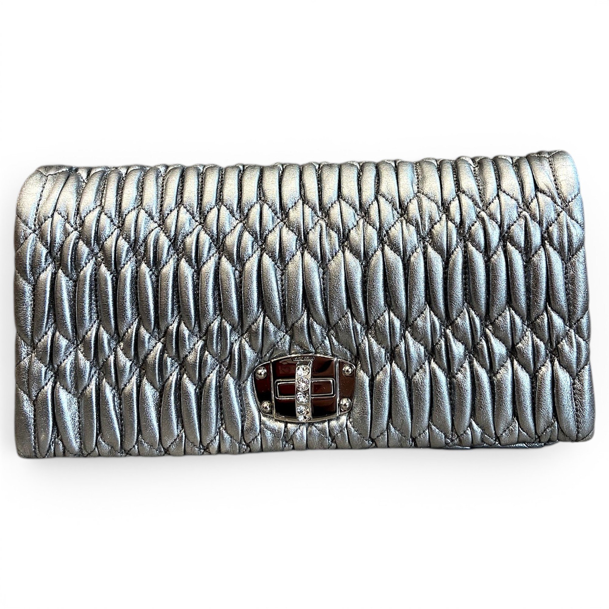 Miu Crystal leather handbag