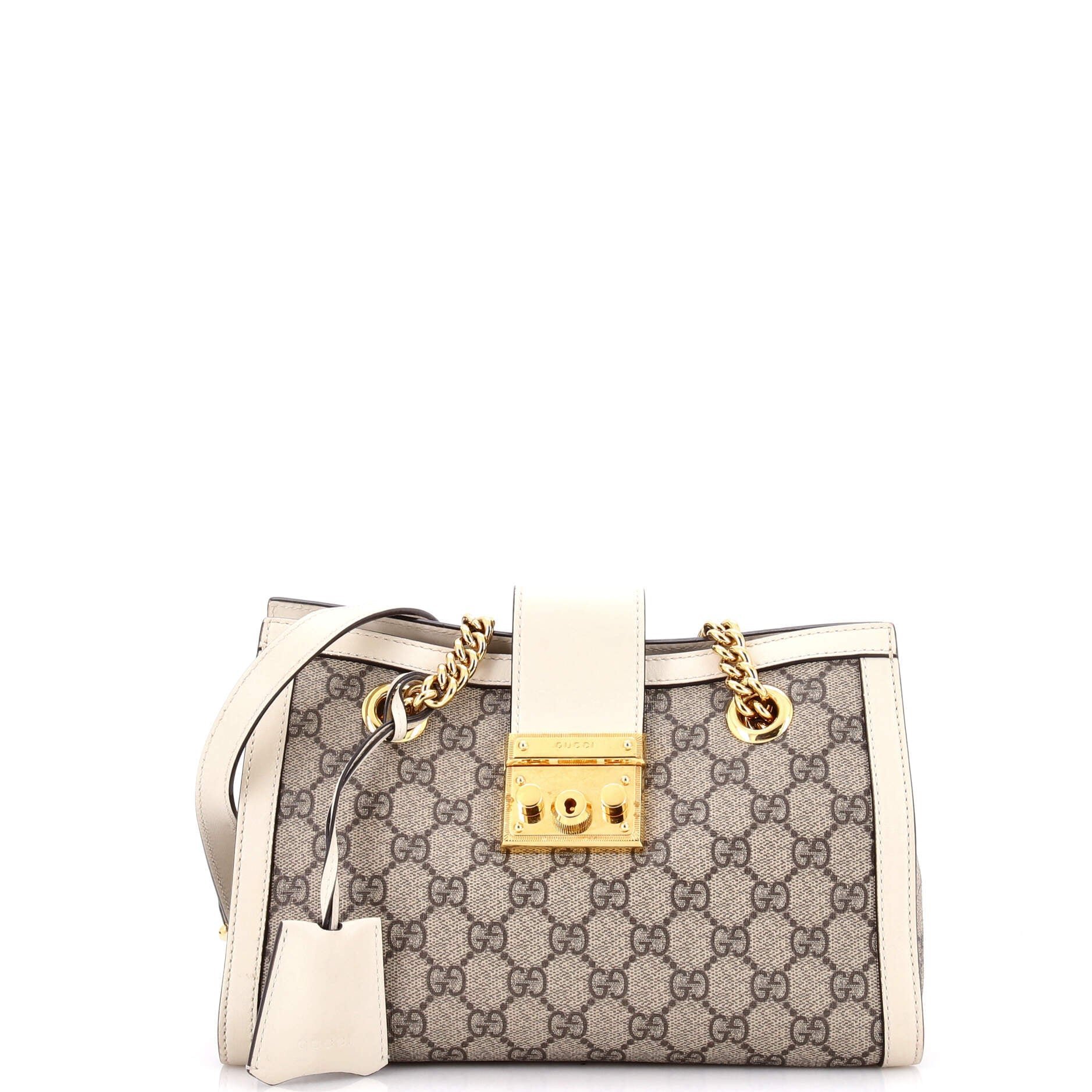 Padlock leather handbag