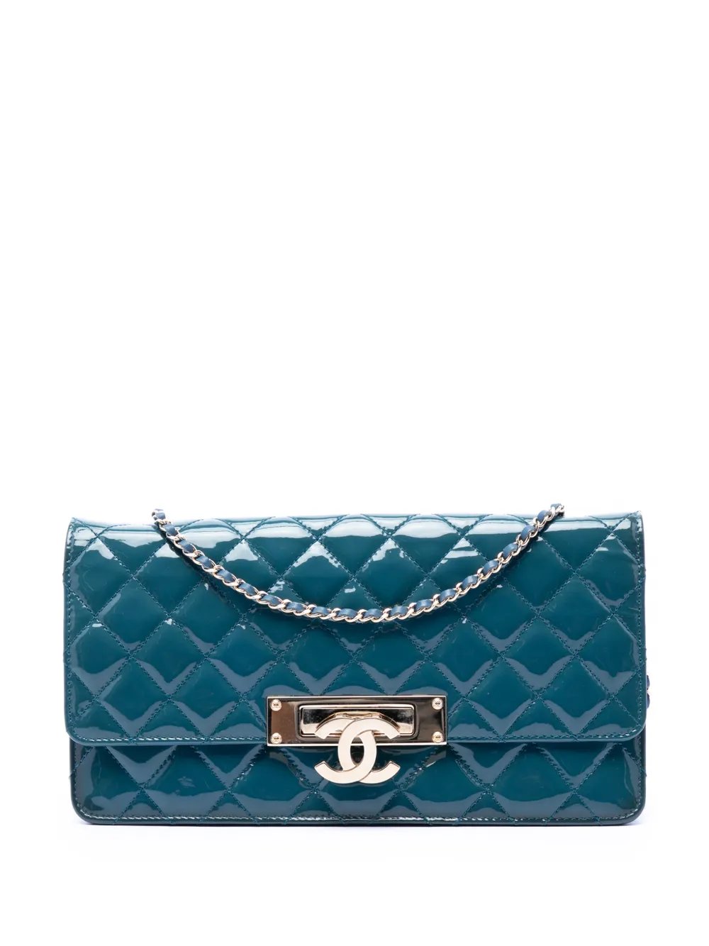 2014-2015 Quilted Patent Golden Class East West Wallet on Chain crossbody bag