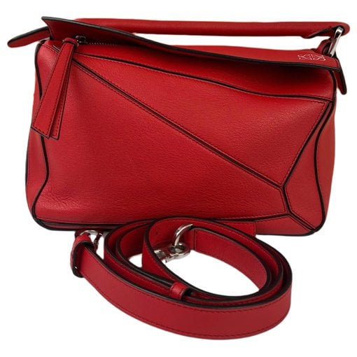 Puzzle leather handbag