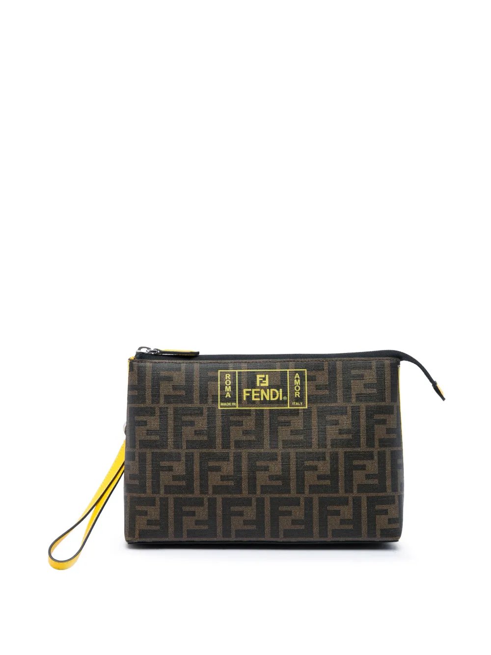 2010-2026 Zucca Coated Canvas Roma Amor Zip Pouch clutch bag