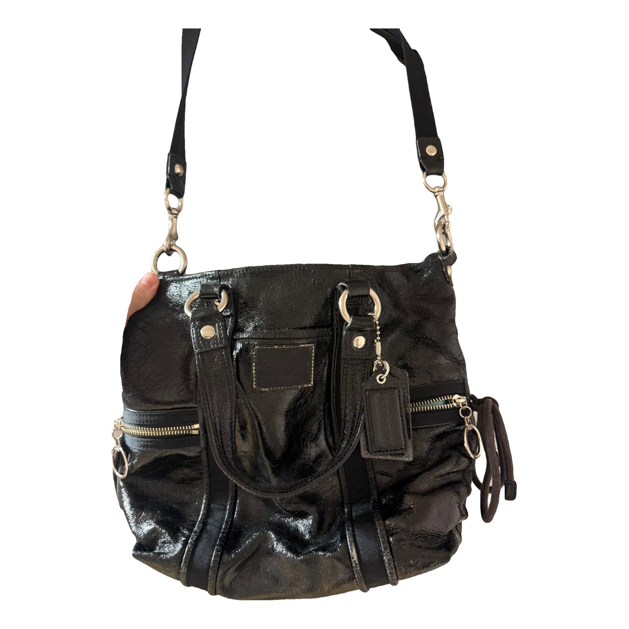 Patent leather handbag
