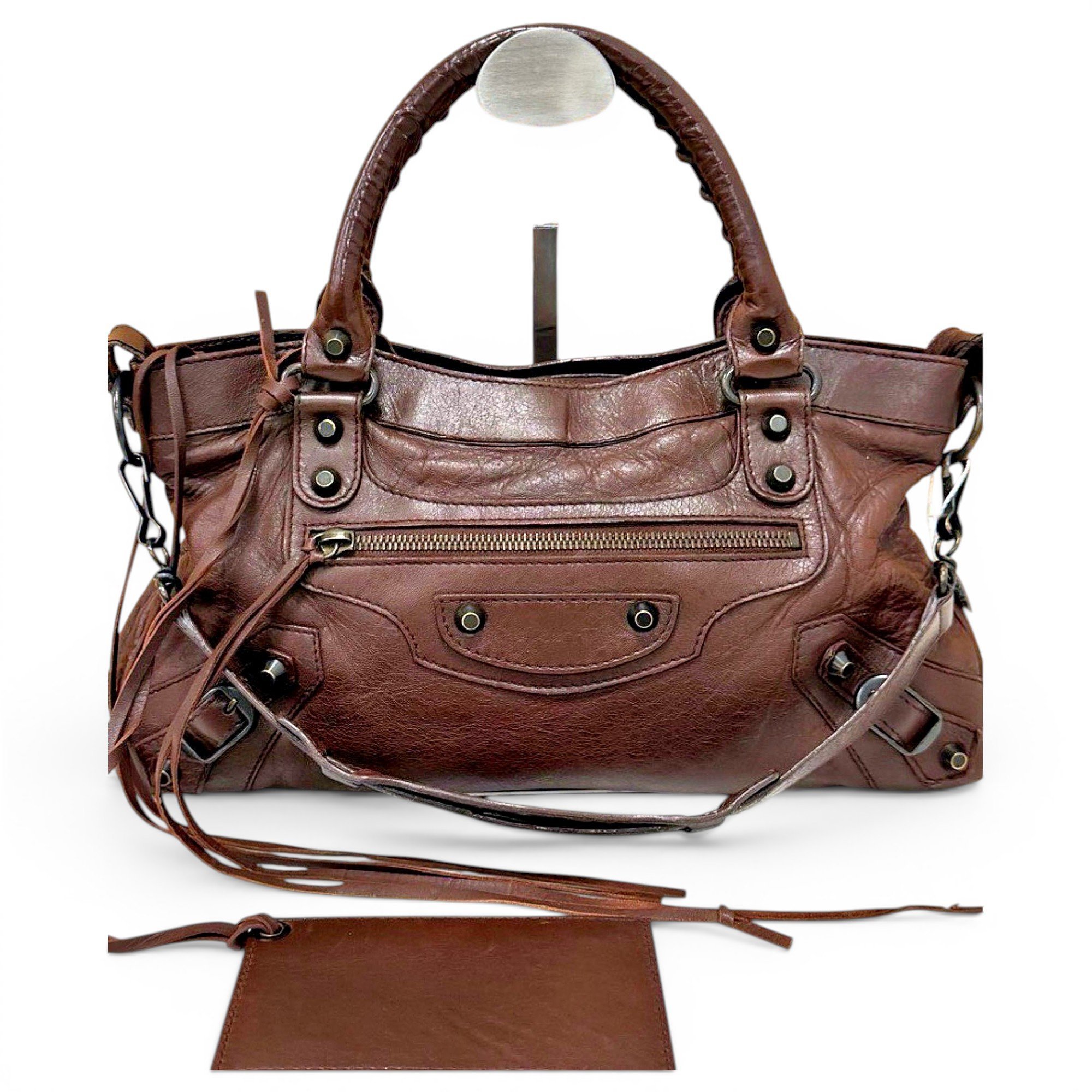 First leather handbag