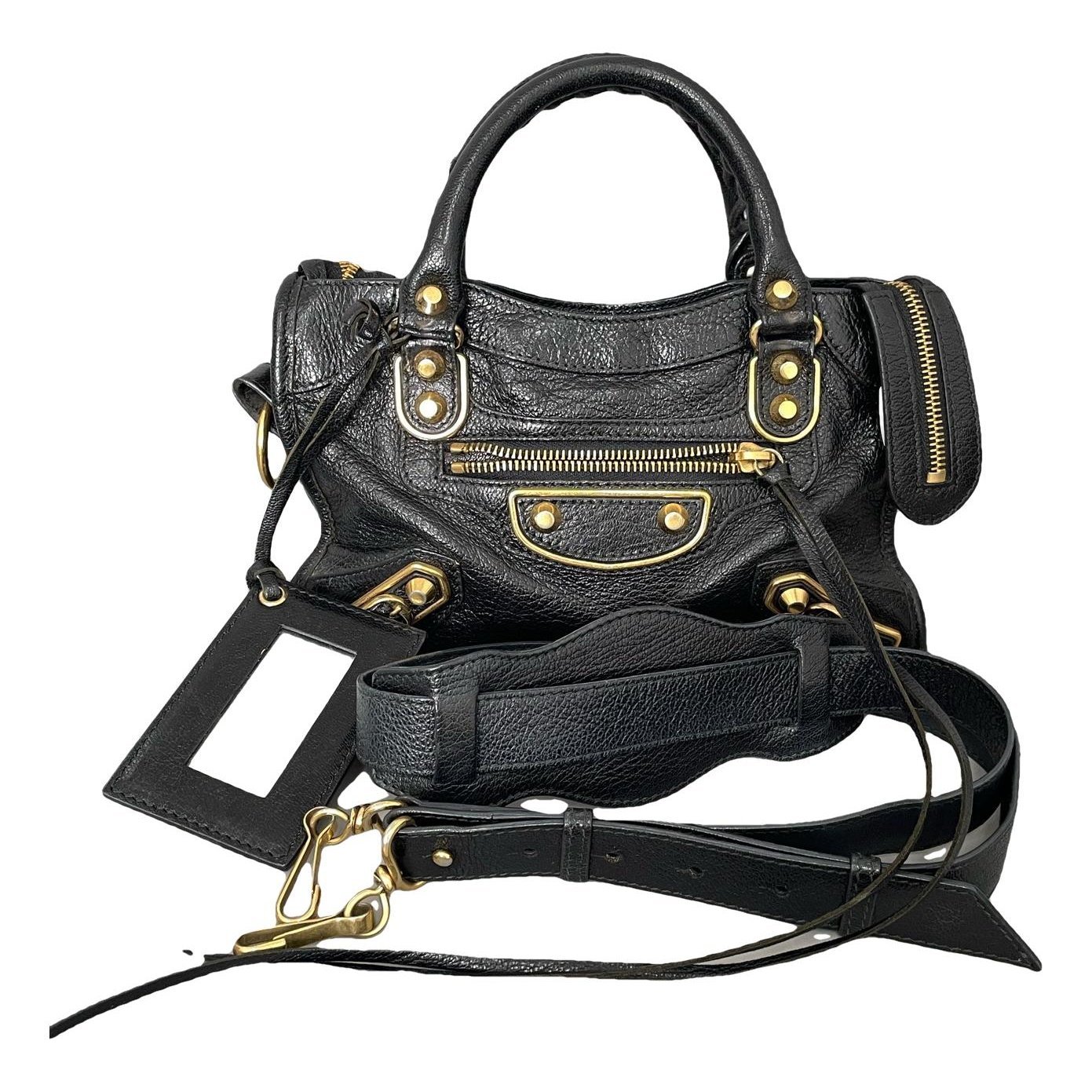 City leather handbag