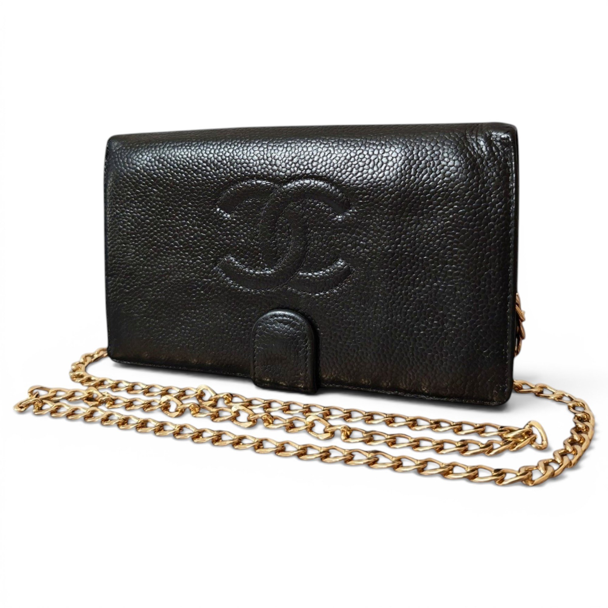 Wallet On Chain Double C leather crossbody bag