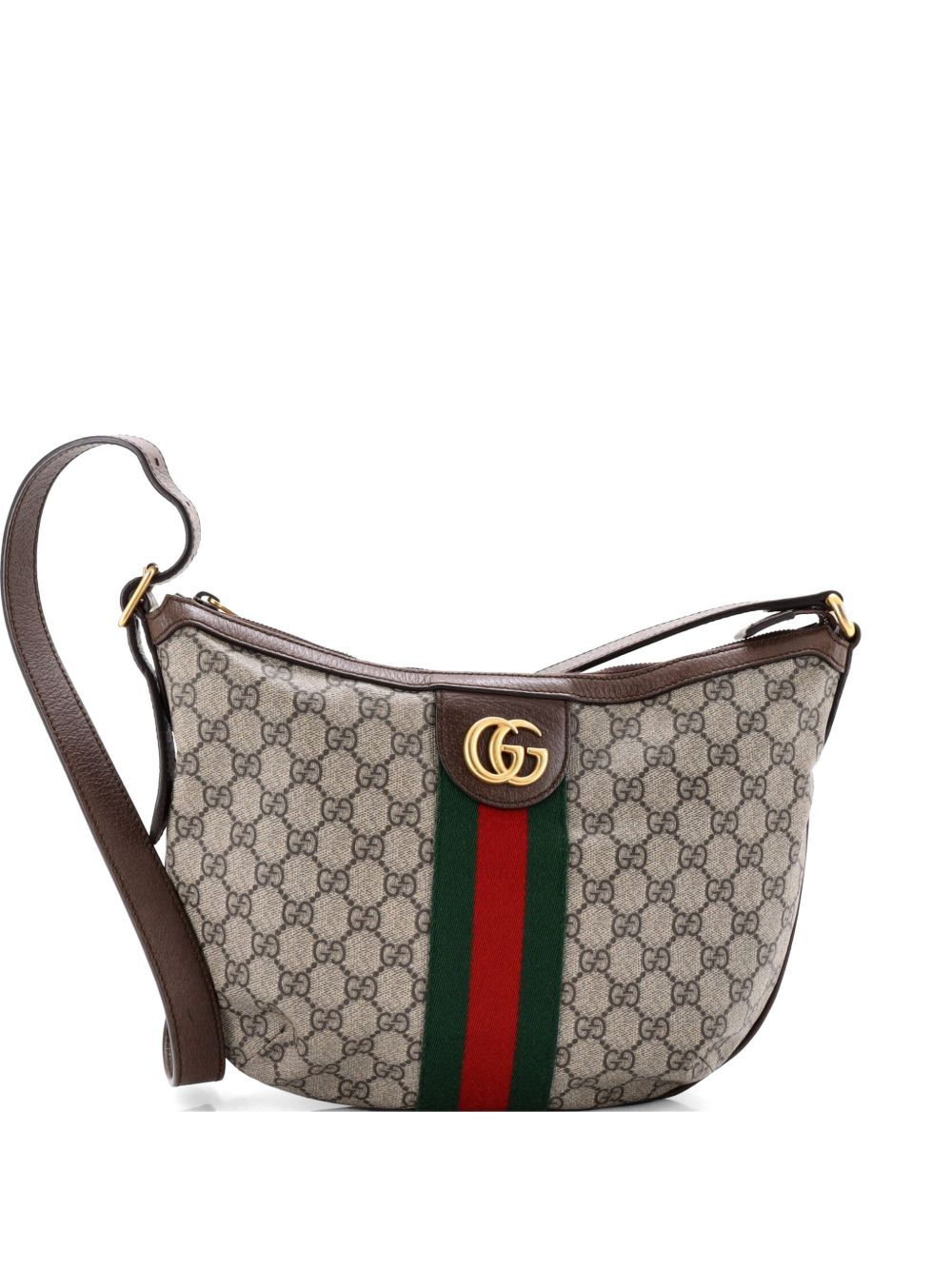 Ophidia Half Moon Hobo GG Coated Canvas Small crossbody bag