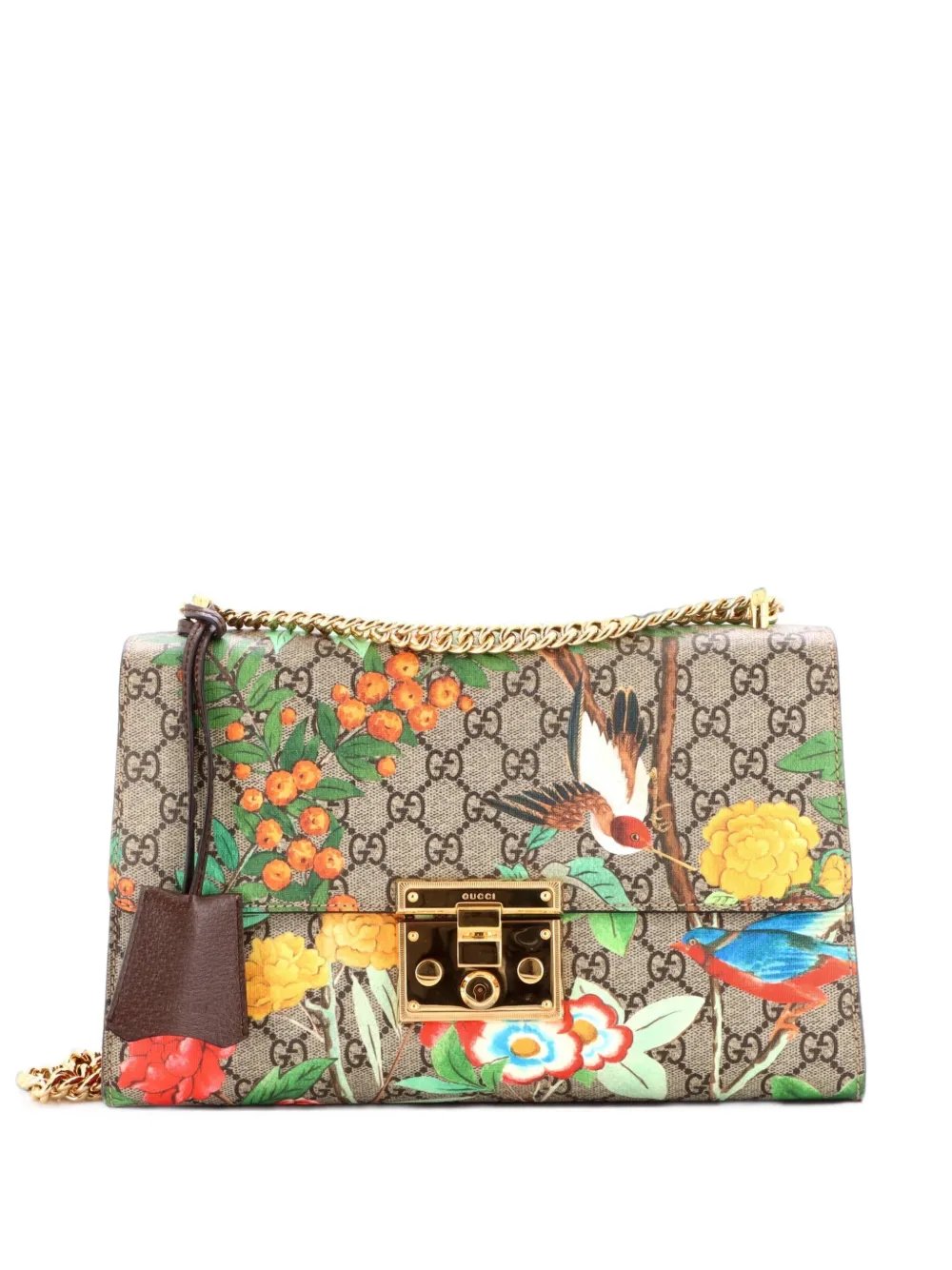 Padlock Tian Print GG Coated Canvas Medium shoulder bag