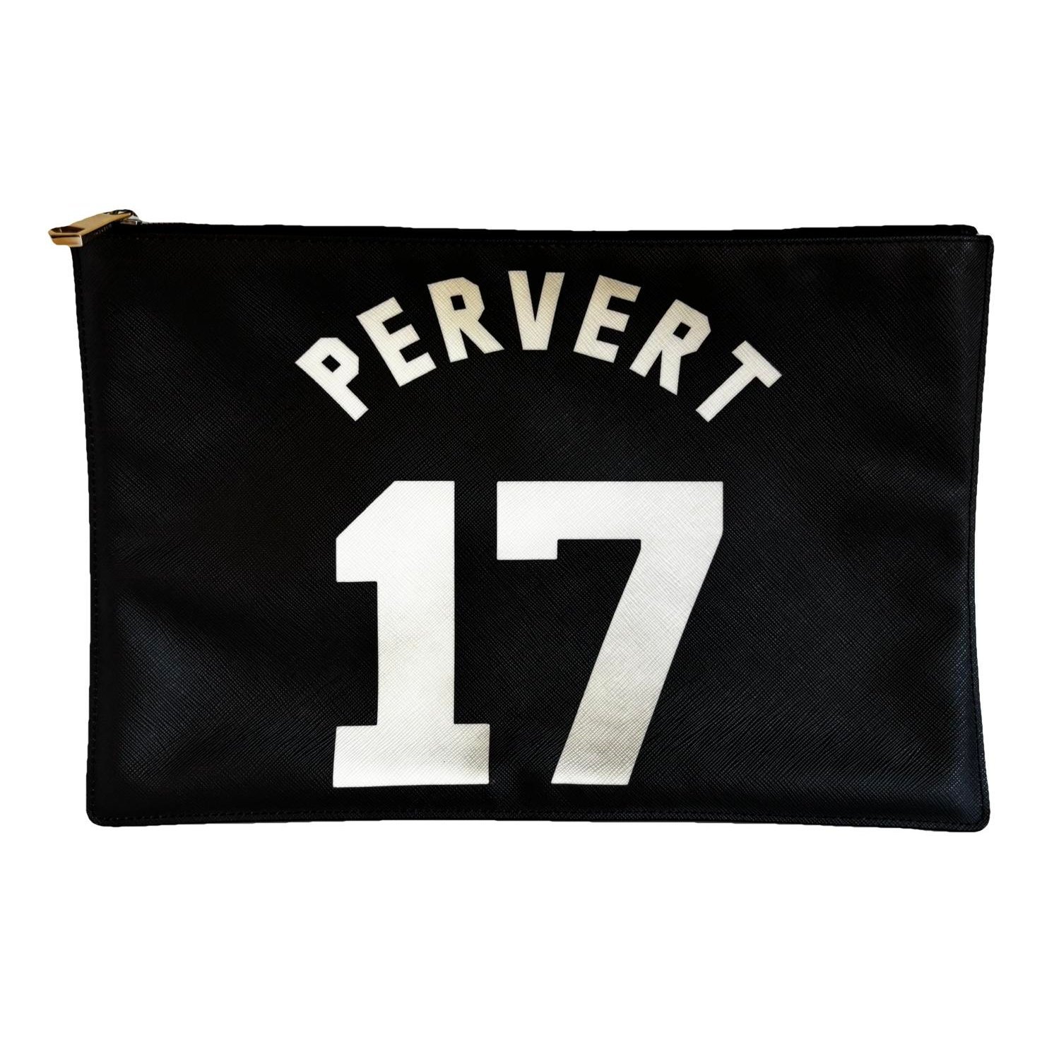 Leather clutch bag