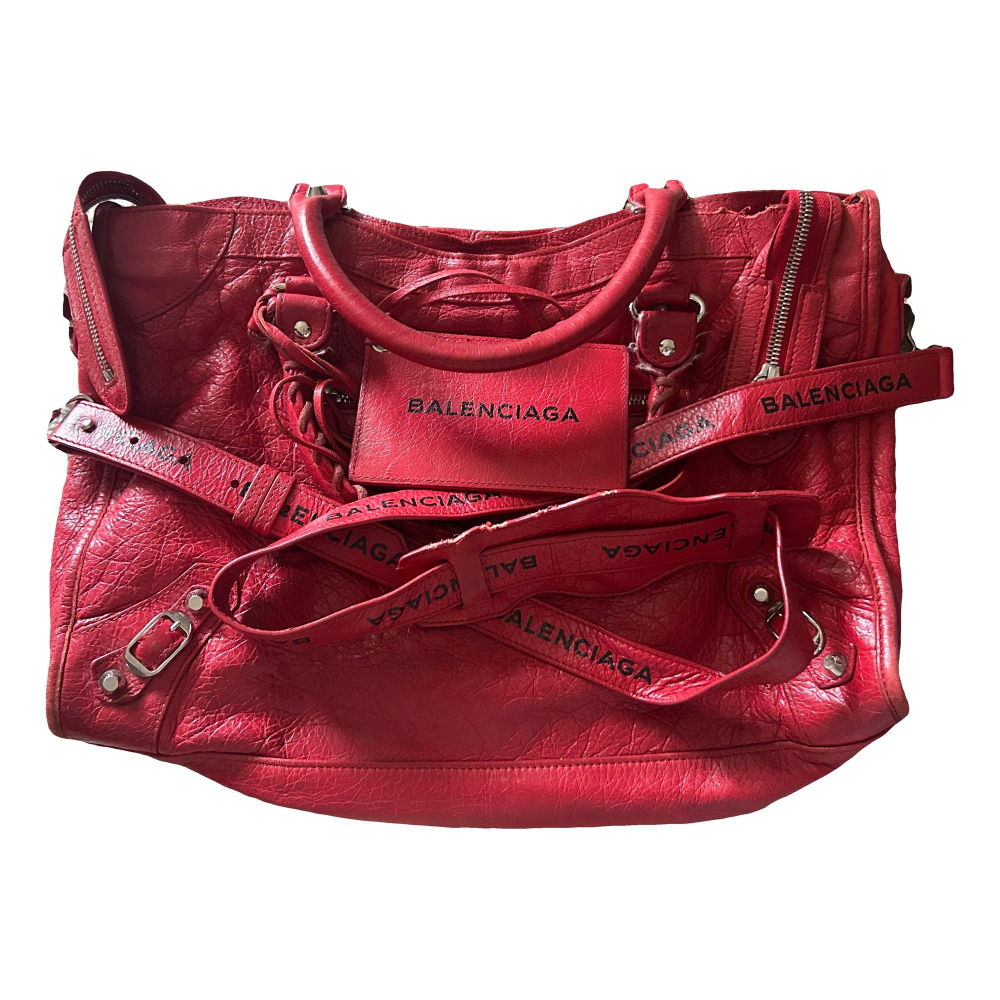 City leather handbag