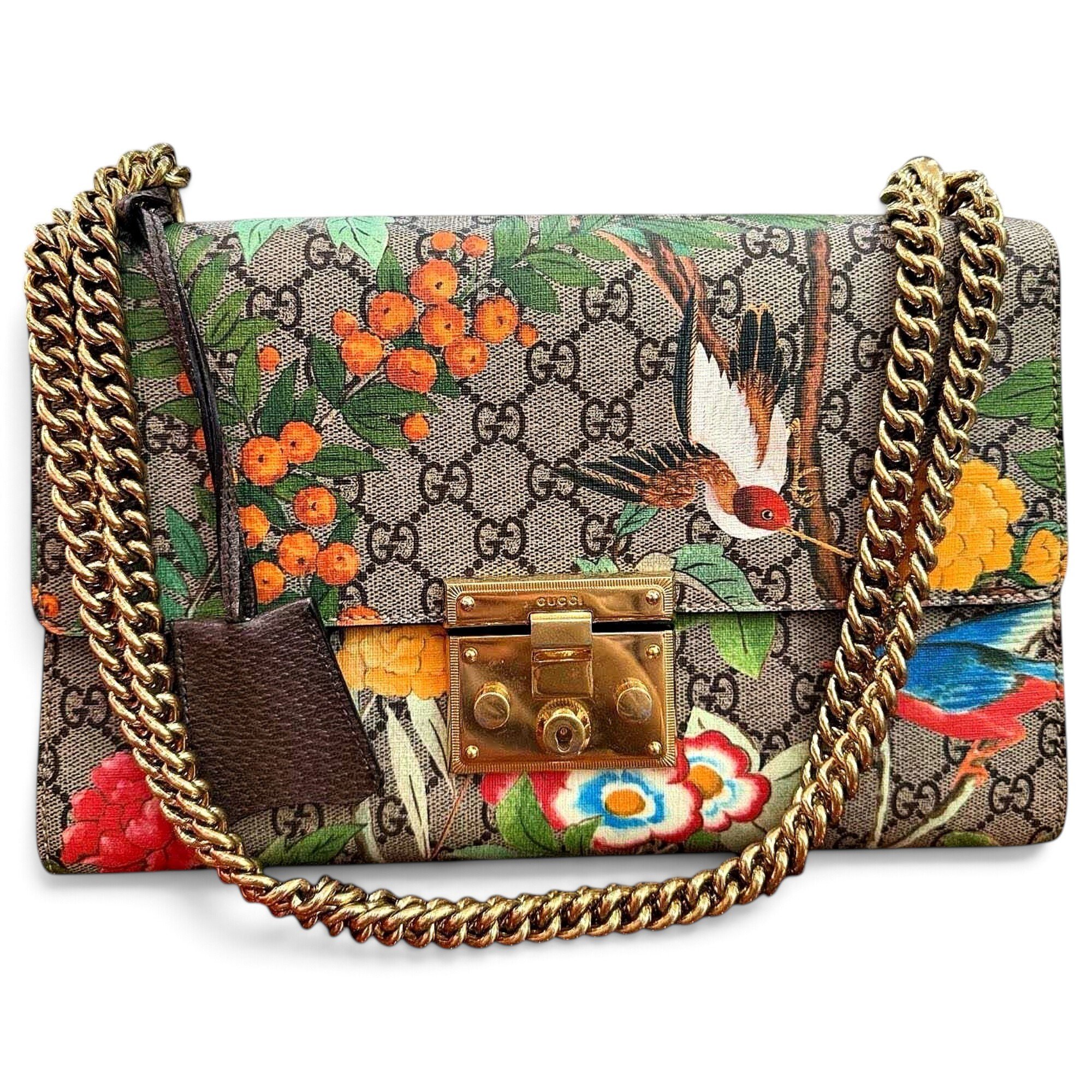 Padlock leather handbag