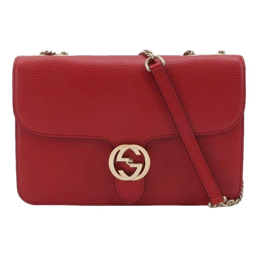 Interlocking leather handbag