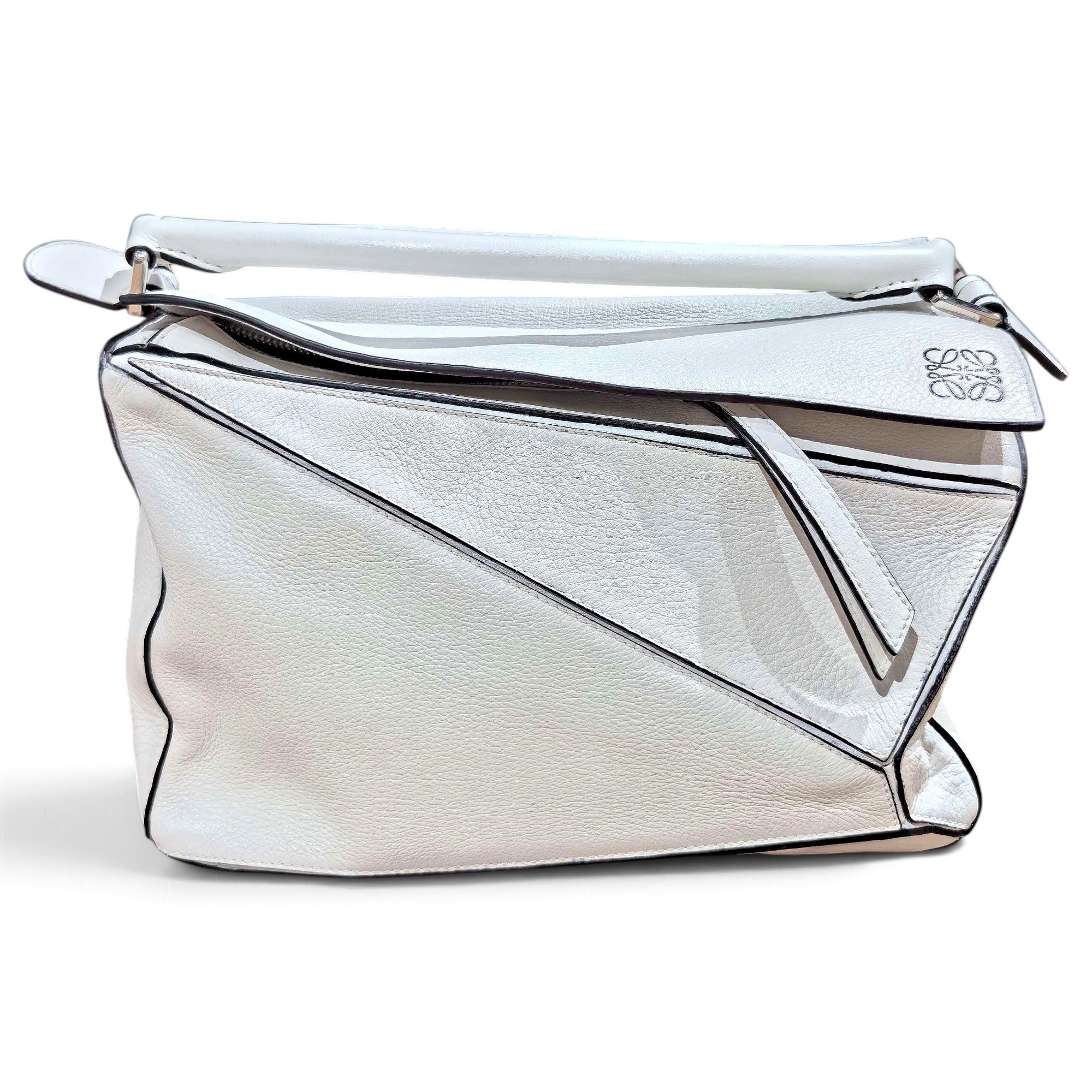 Puzzle leather handbag