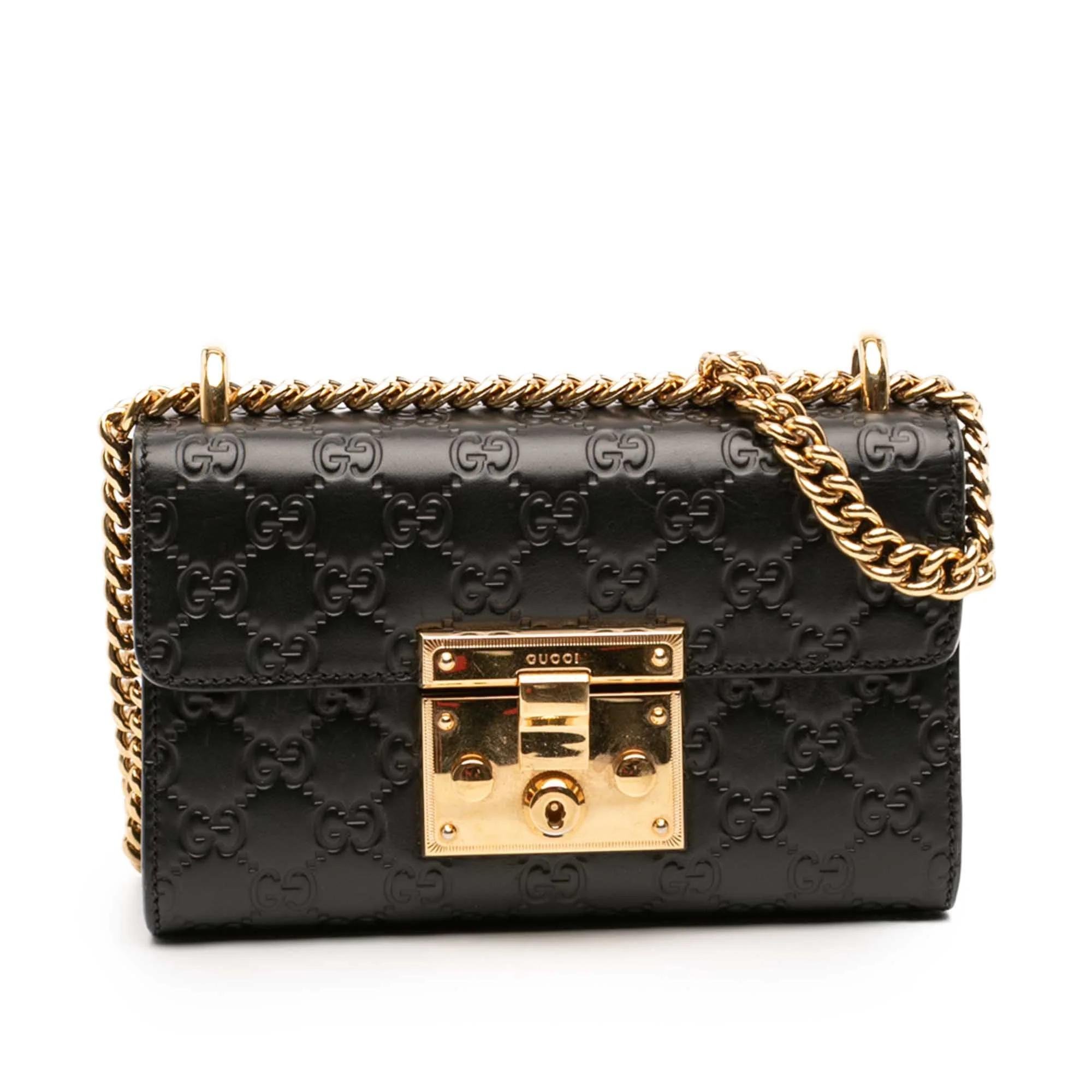 Padlock leather handbag