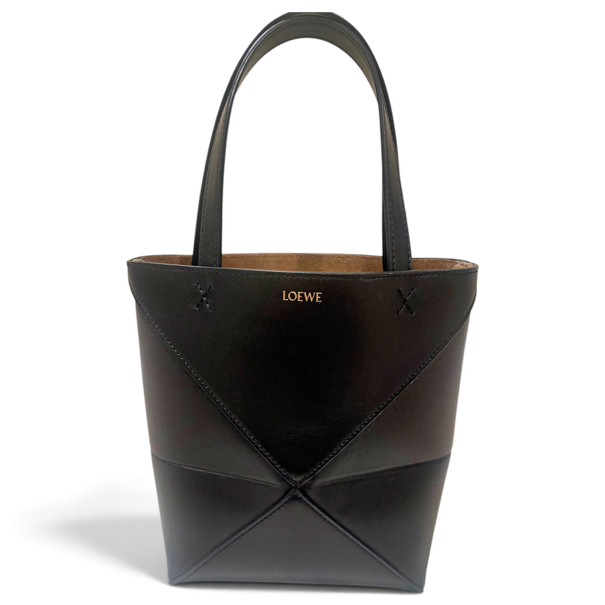 Puzzle leather tote