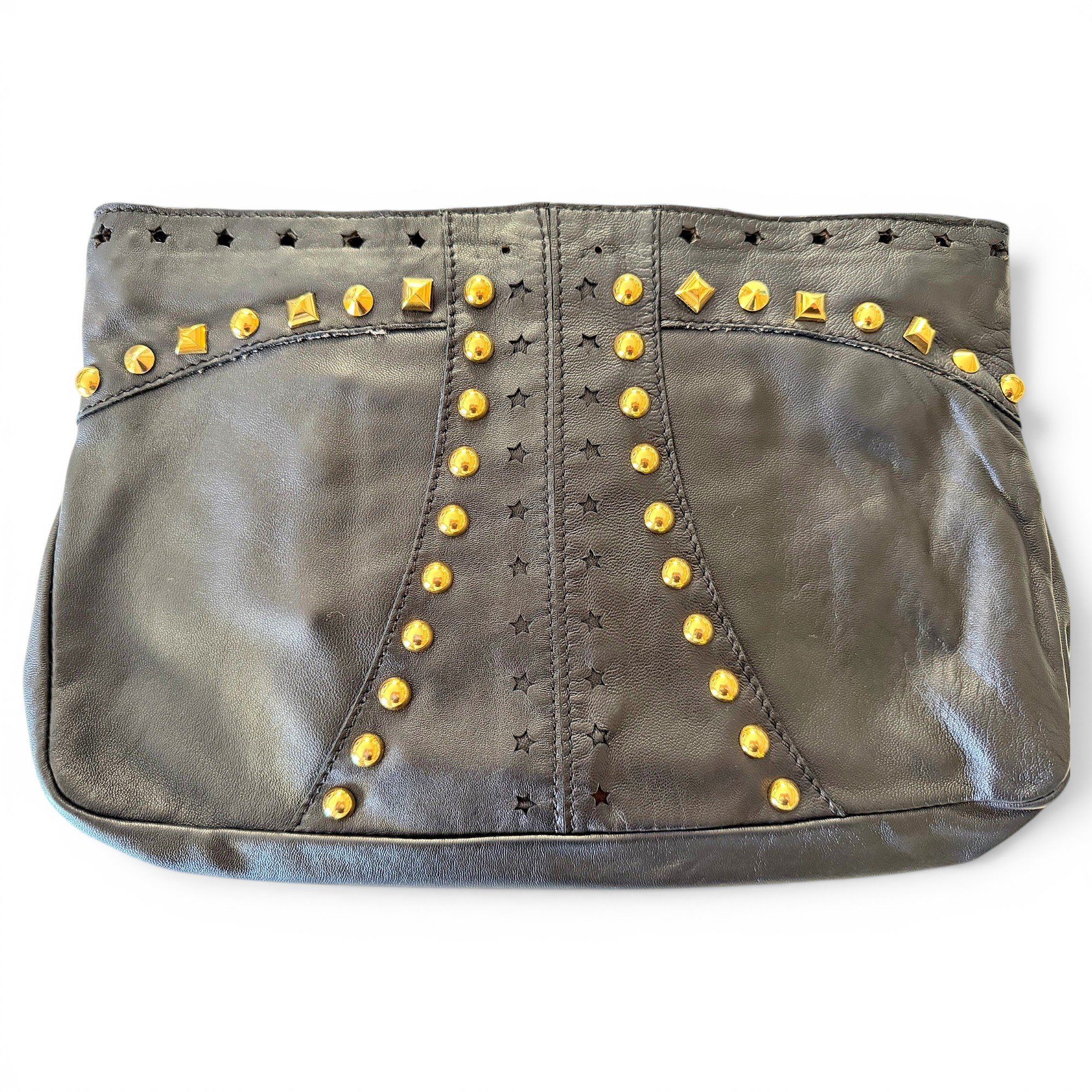 Leather clutch bag