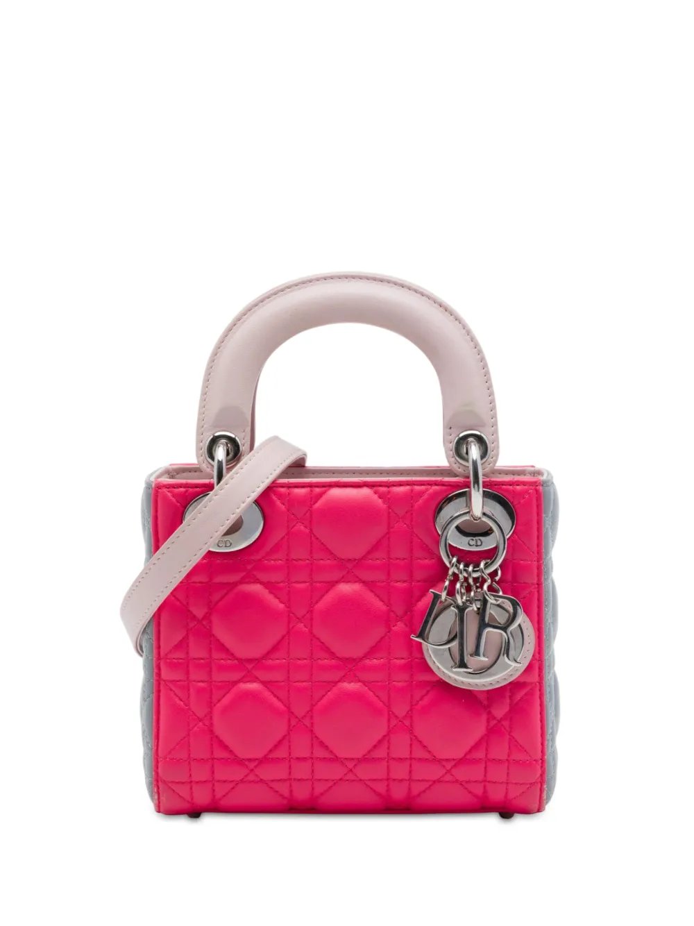 2014 Mini Tricolor Lambskin Cannage Lady Dior satchel