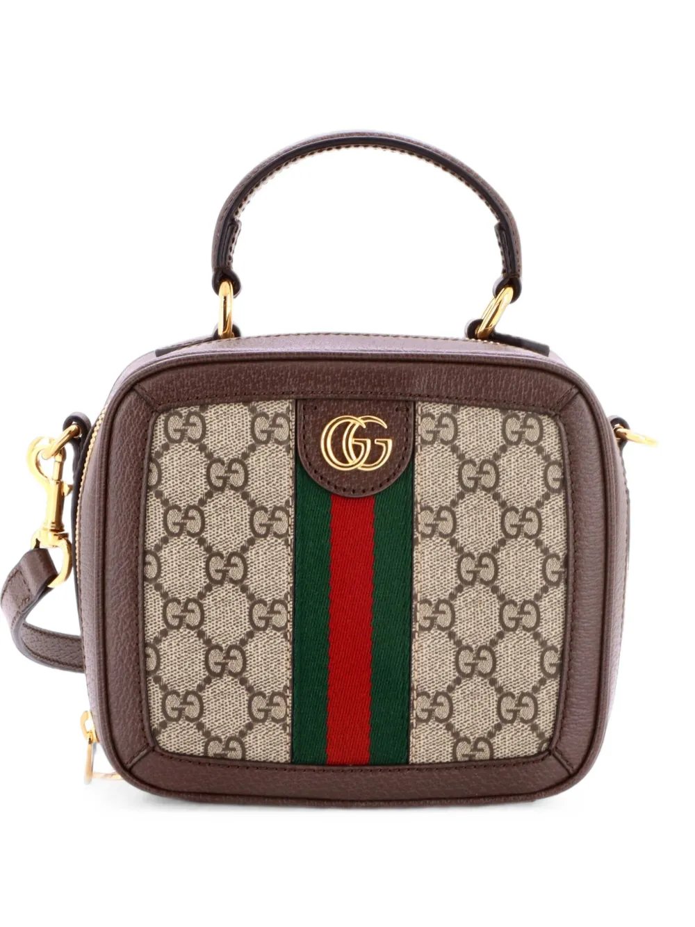 Ophidia Zip Around Top Handle Bag GG Coated Canvas with Leather Mini satchel