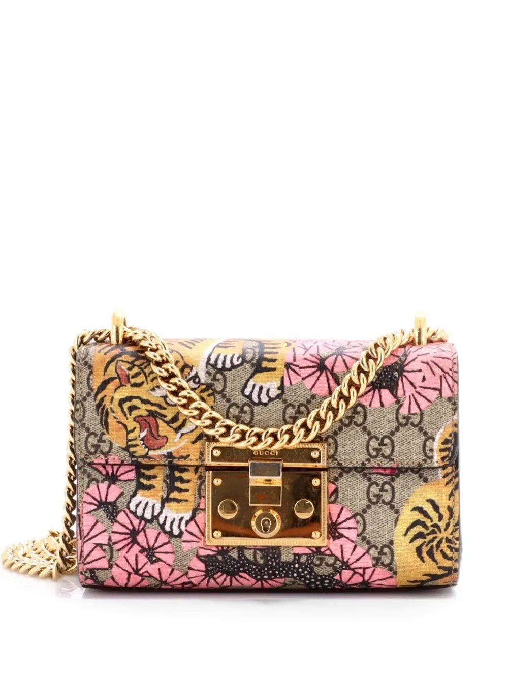 Padlock Bengal Print GG Coated Canvas Small shoulder bag