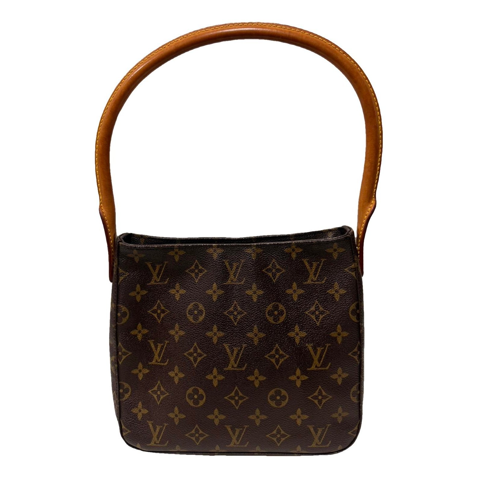 Looping leather handbag