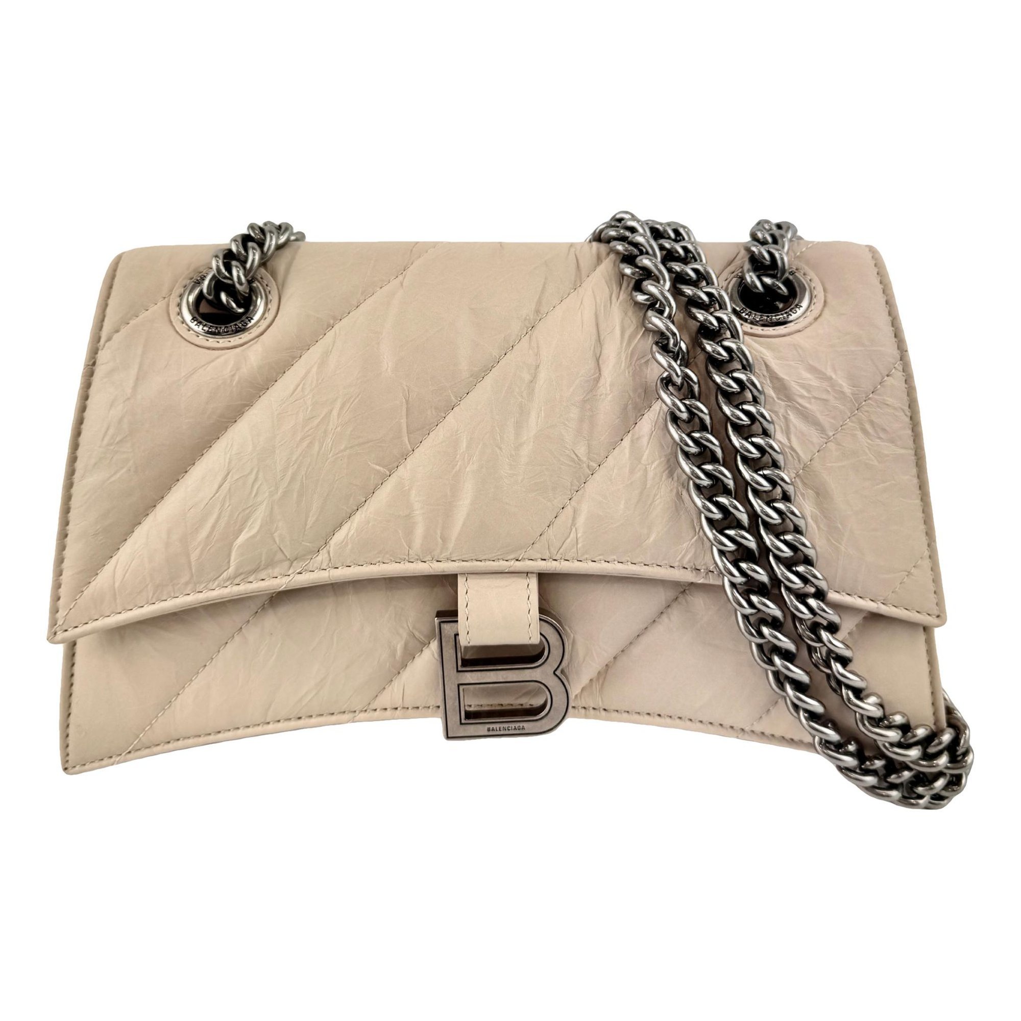 Crush leather handbag