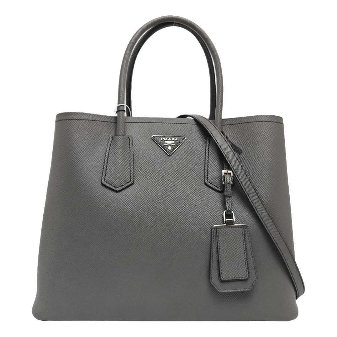 Double leather handbag